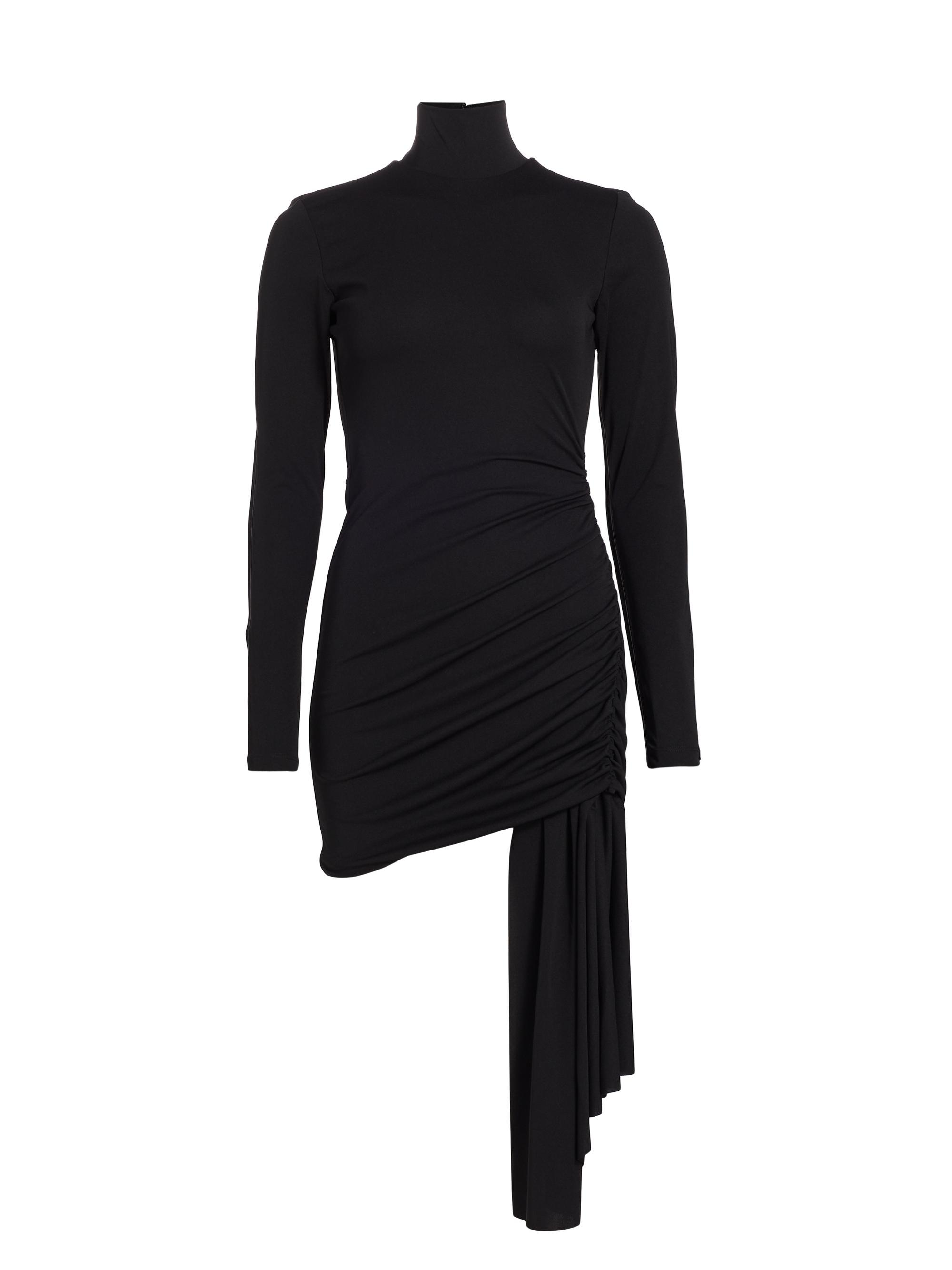 Ronny Kobo Women's Ronaldo Ruched Jersey Drape Minidress - Black