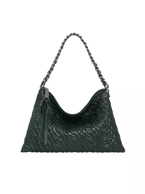 Jade Logo Print Sling Bag with Chain Strap
