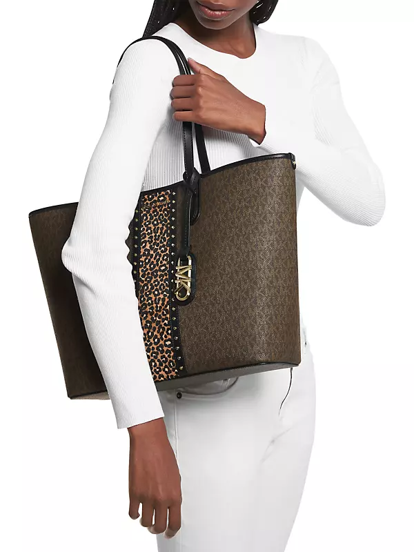 MICHAEL Michael Kors Marilyn Medium Stud Leopard Satchel Bag