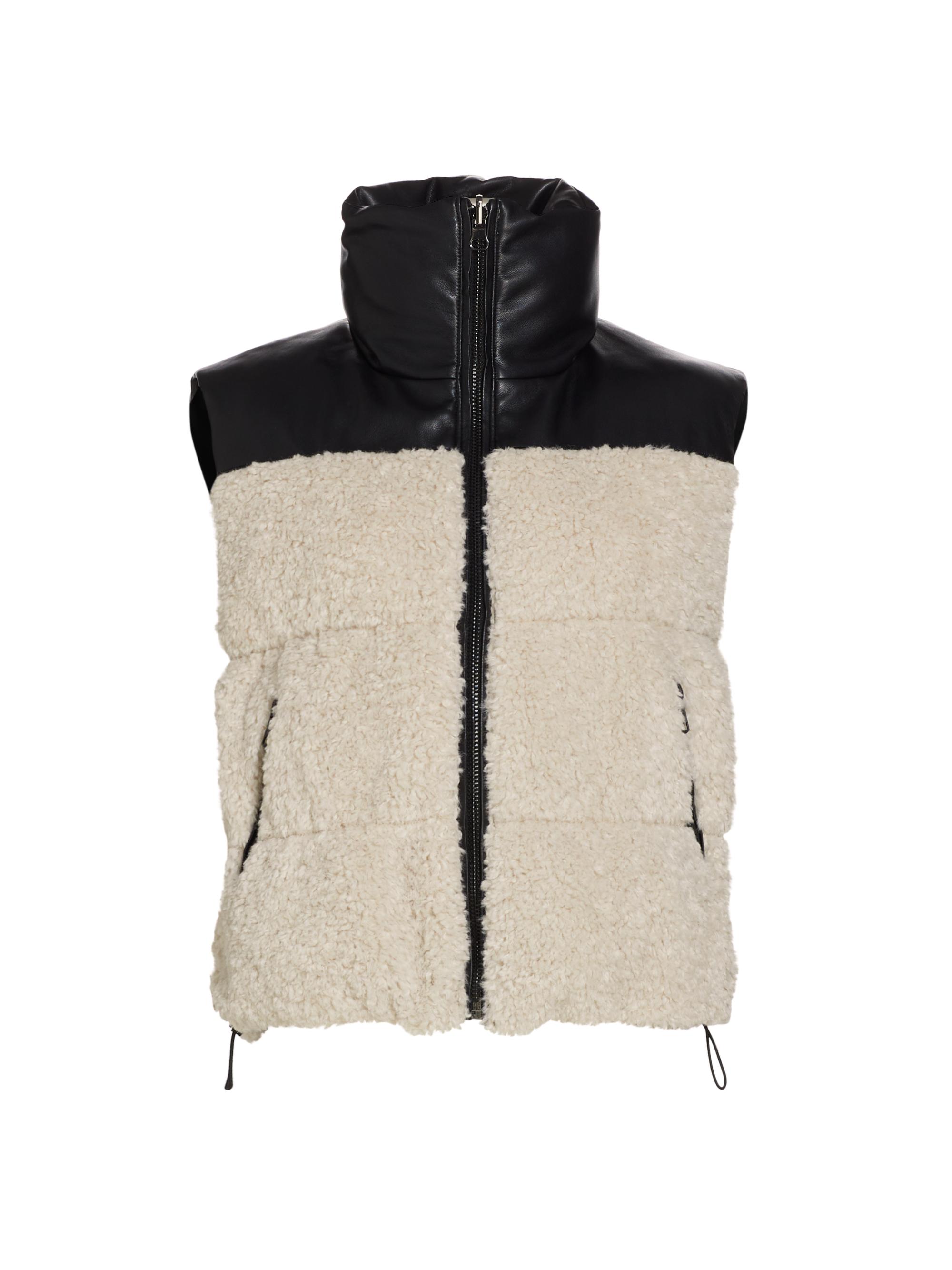 Lamarque Women's Marina Reversible Sherpa Gilet - Black Ecru
