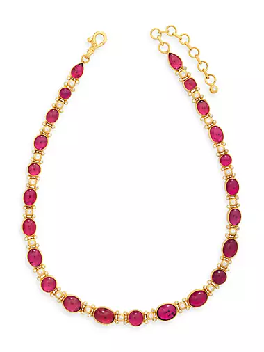 GURHAN Women's Rune 24K Yellow Gold, Aquamarine, & Diamond Collar Necklace  - Yellow Gold