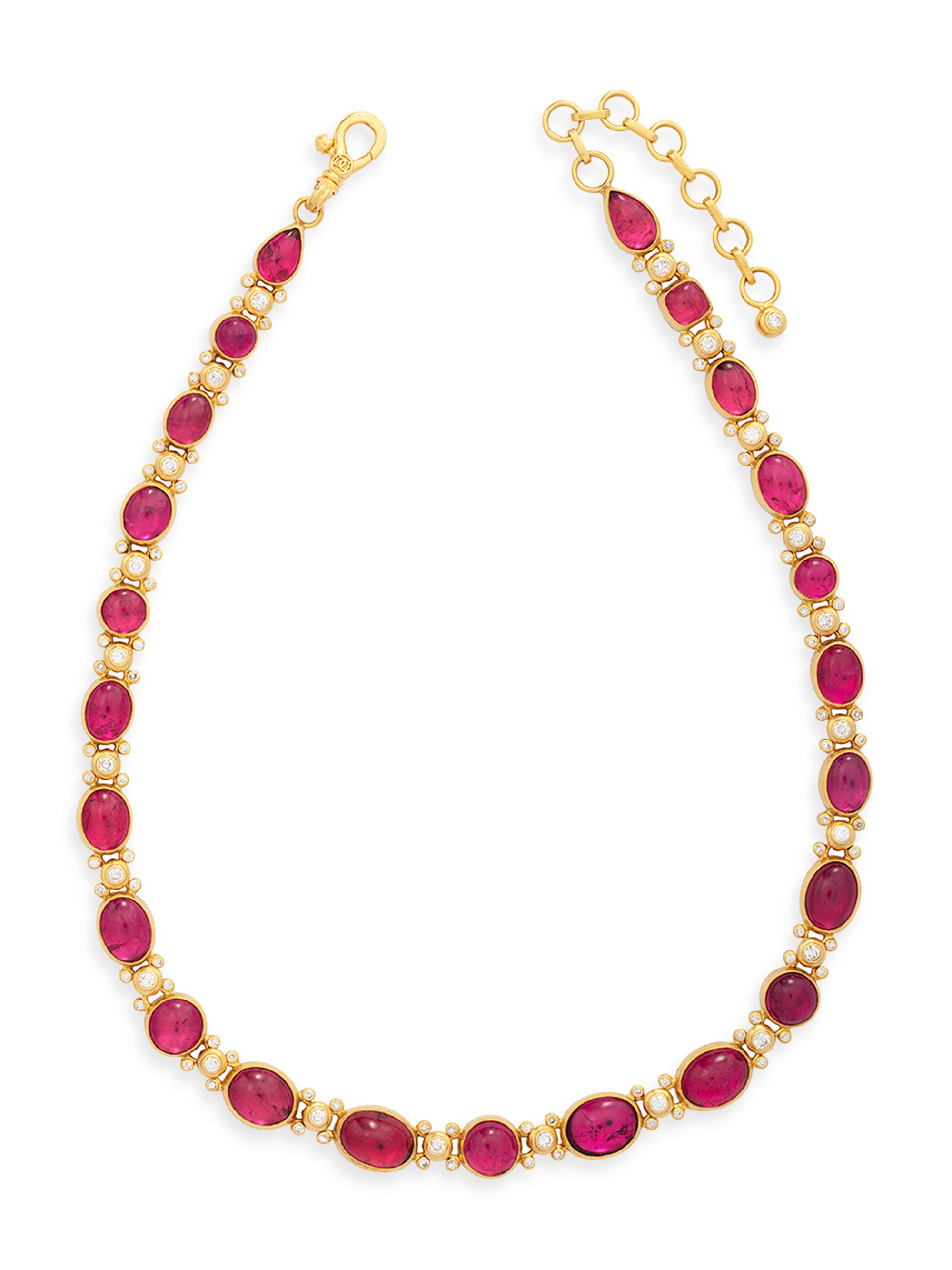 Gurhan Women's Rune 24K Yellow Gold, Pink Tourmaline & 2.896 TCW Diamond Necklace - Gold