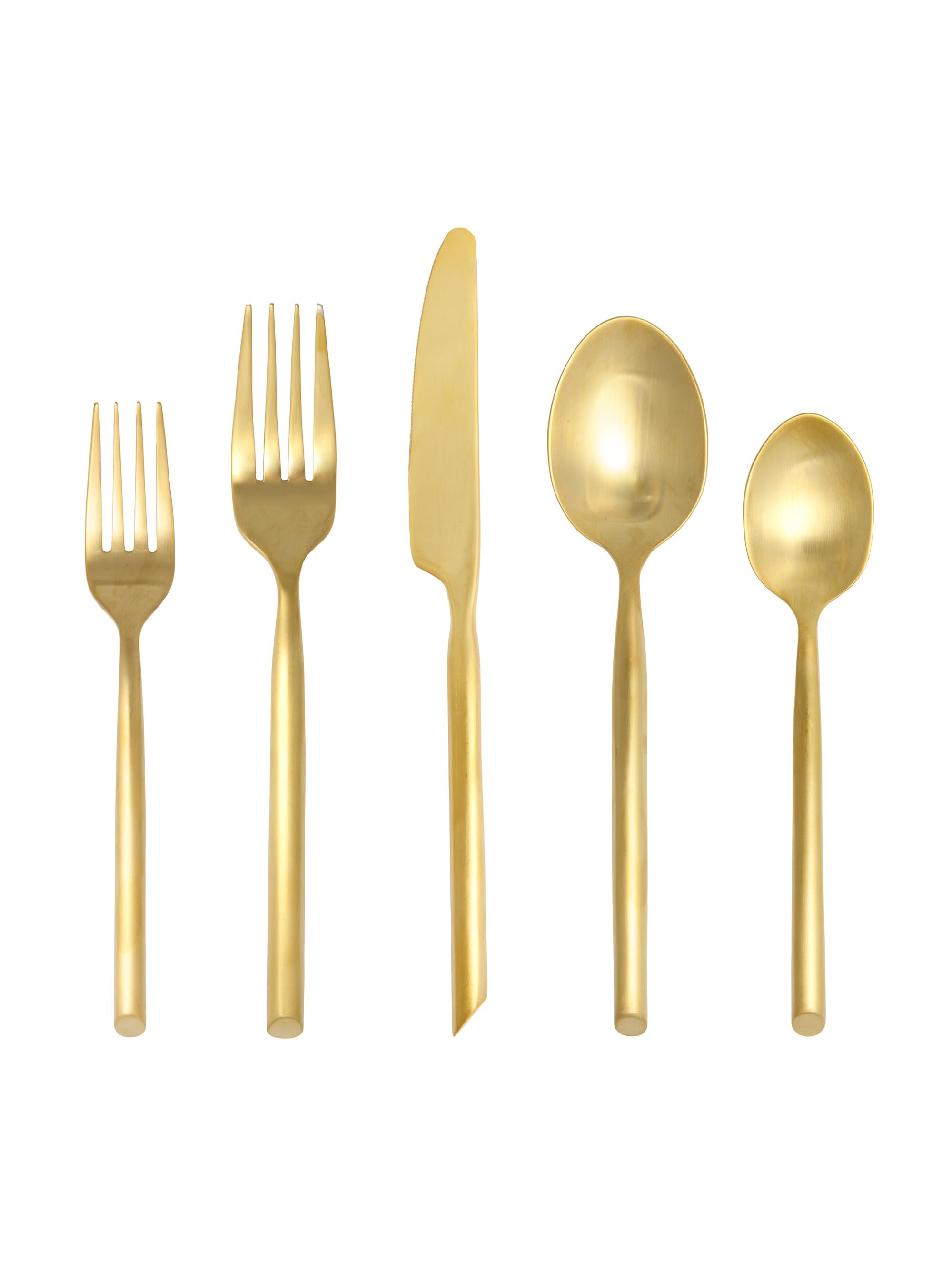 Fortessa Capri Brushed 20-Piece Flatware Set - Gold