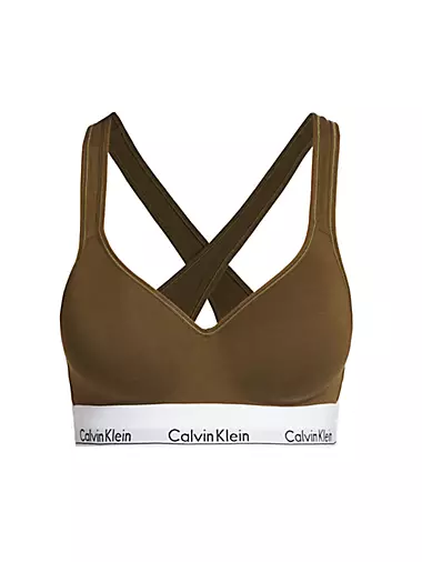  Calvin Klein Womens Cotton Blend Padded Bralette Sports Bra