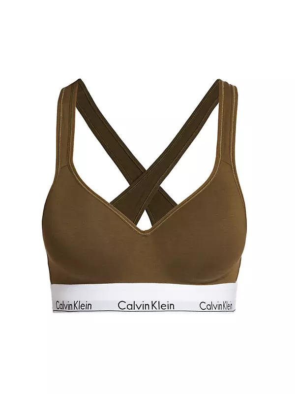 Calvin Klein Modern Cotton Padded Bralette in Brown