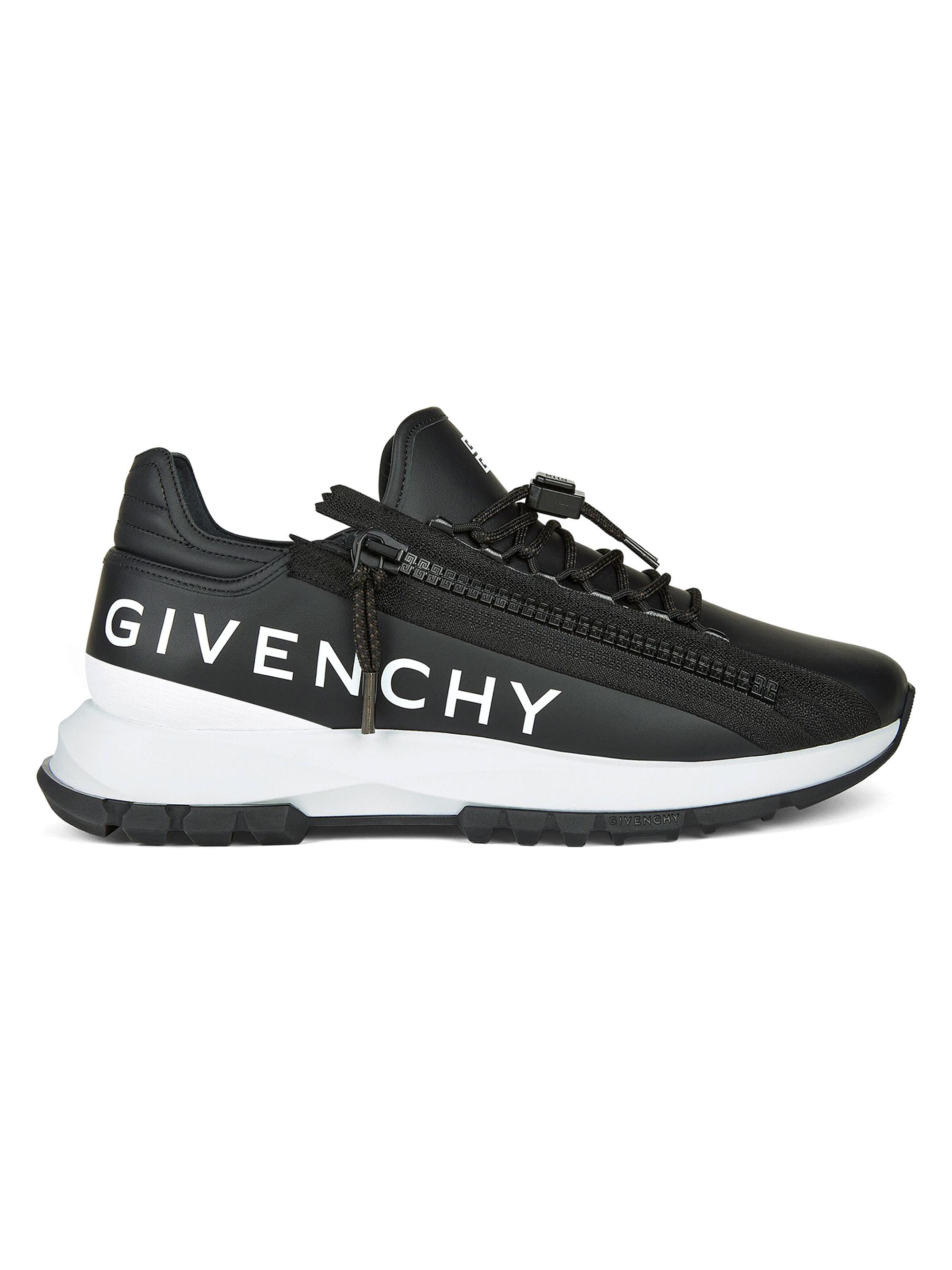 Givenchy Women's Spectre Runner Sneakers in Leather with Zip - Black White