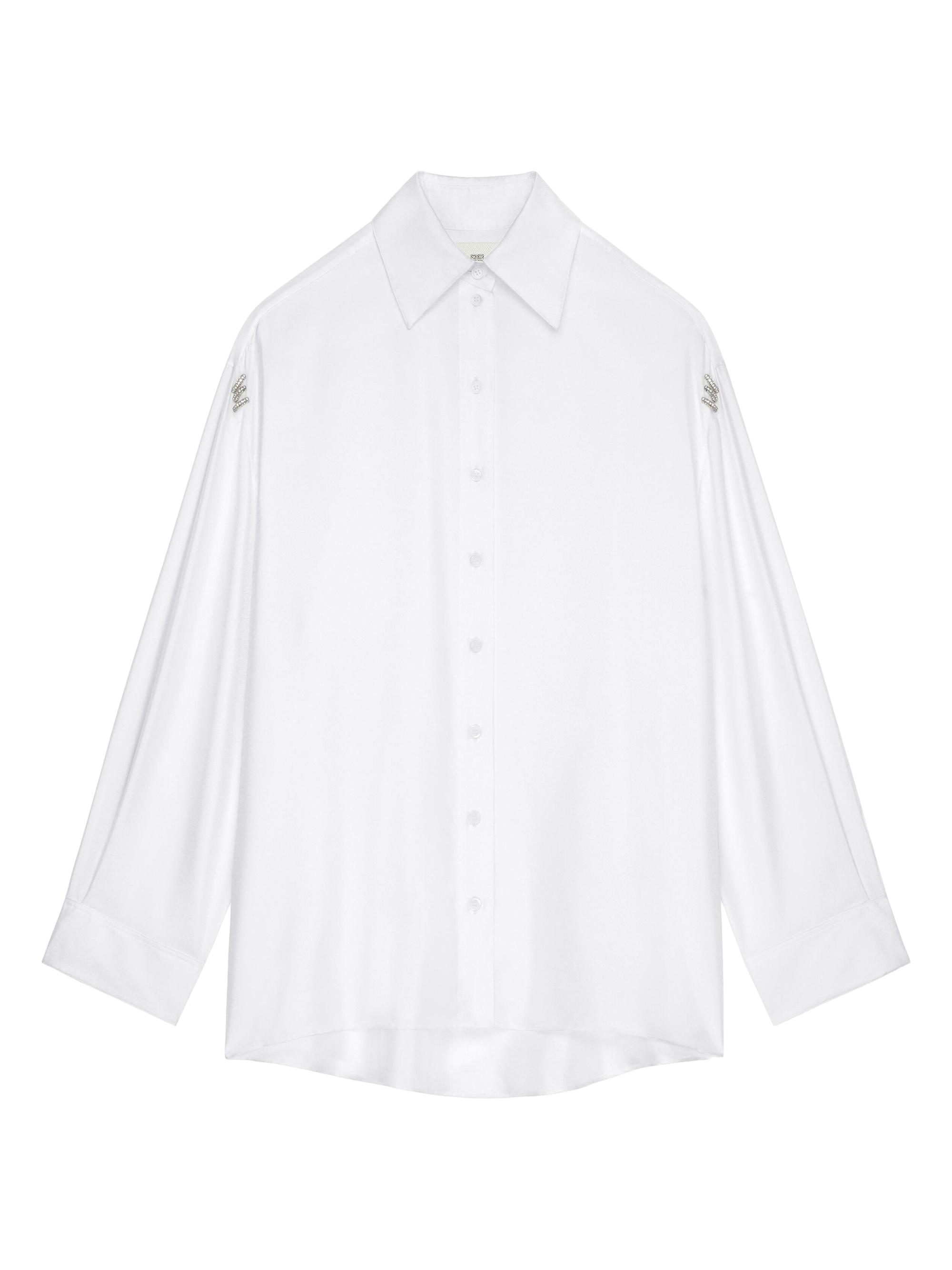 Givenchy Women's Shirt in Silk with Crystals - White