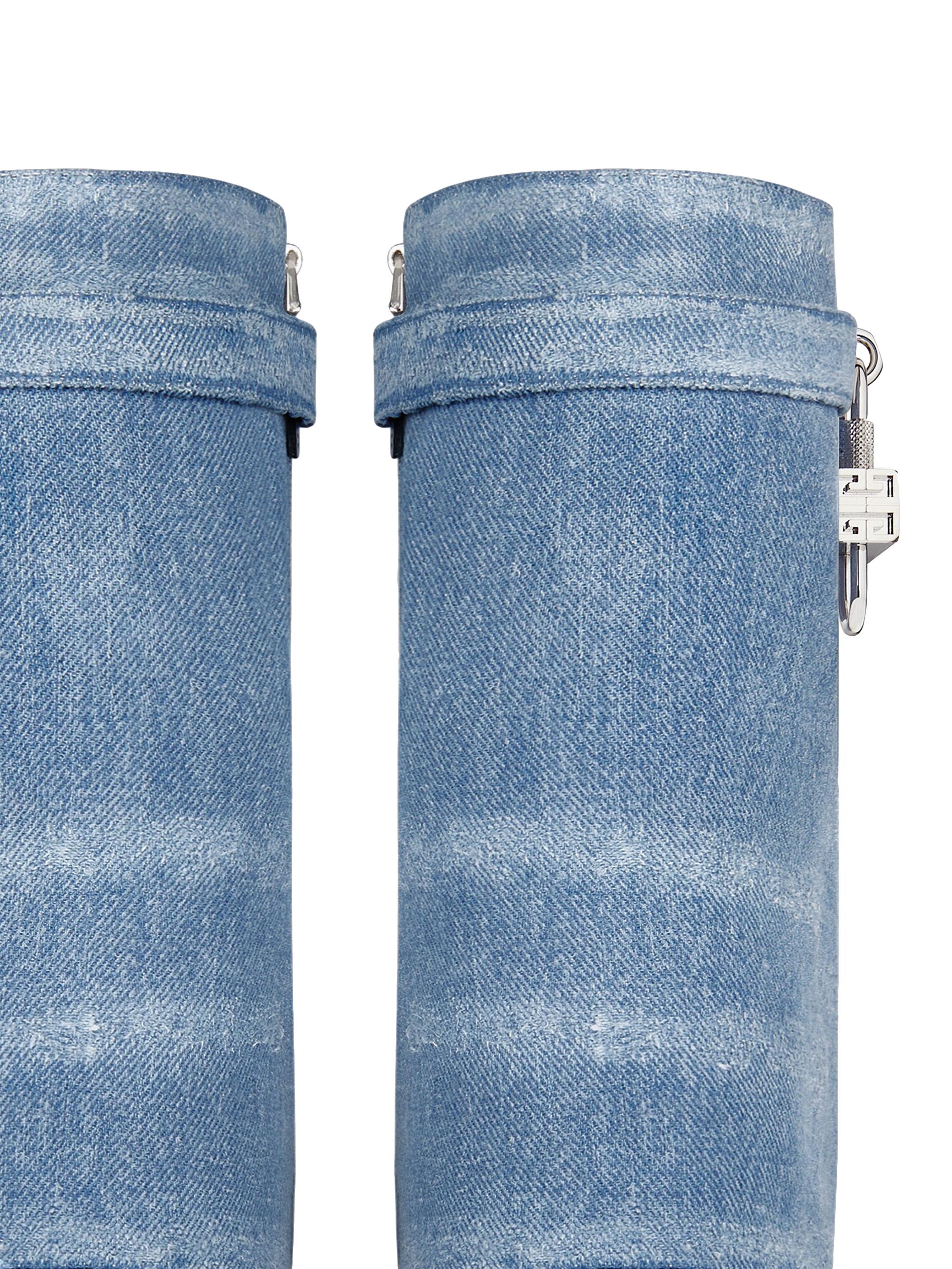 Givenchy Shark Lock Biker Ankle Boots in Denim | Saks Fifth Avenue