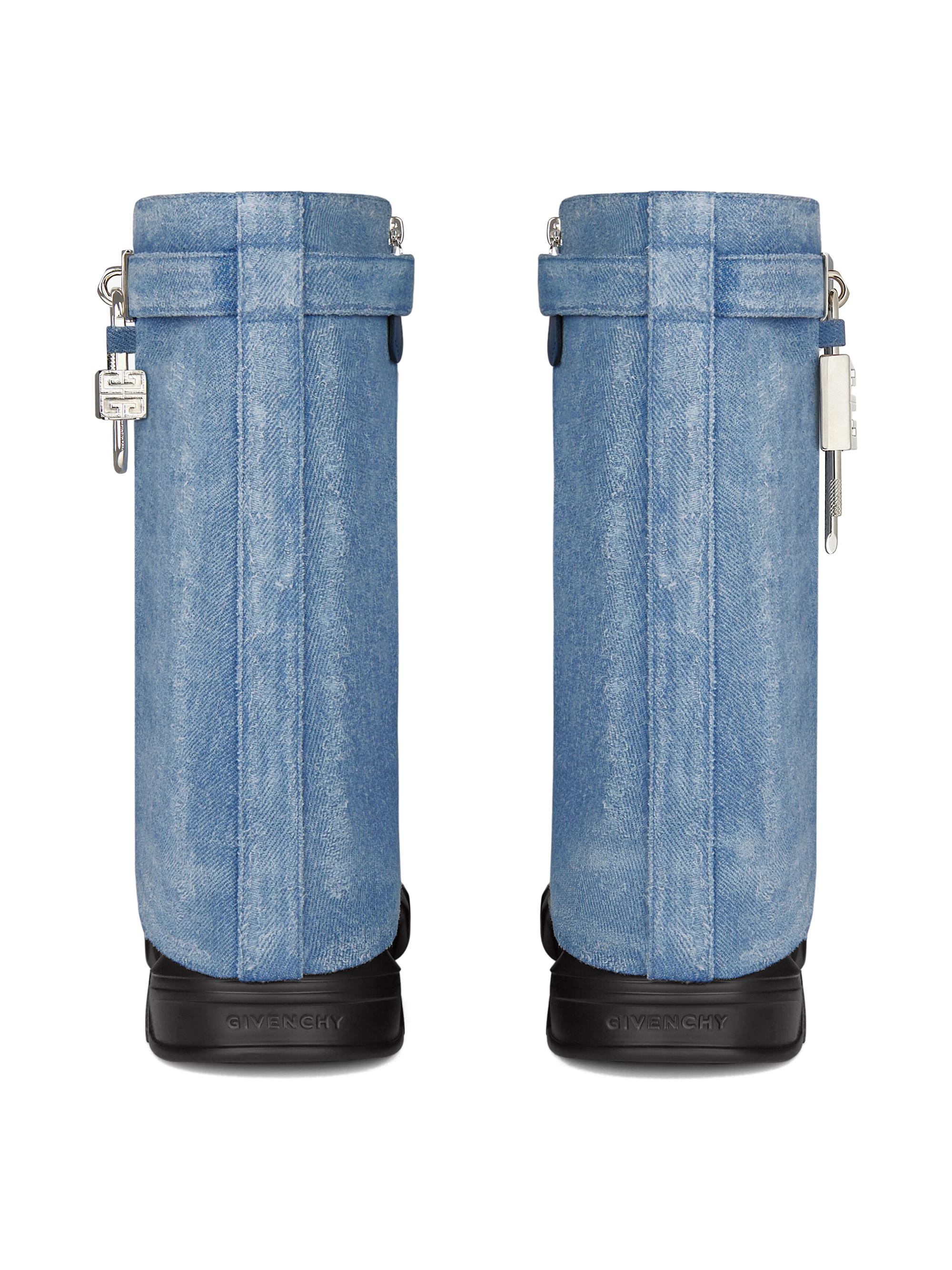 Givenchy Shark Lock Biker Ankle Boots in Denim | Saks Fifth Avenue