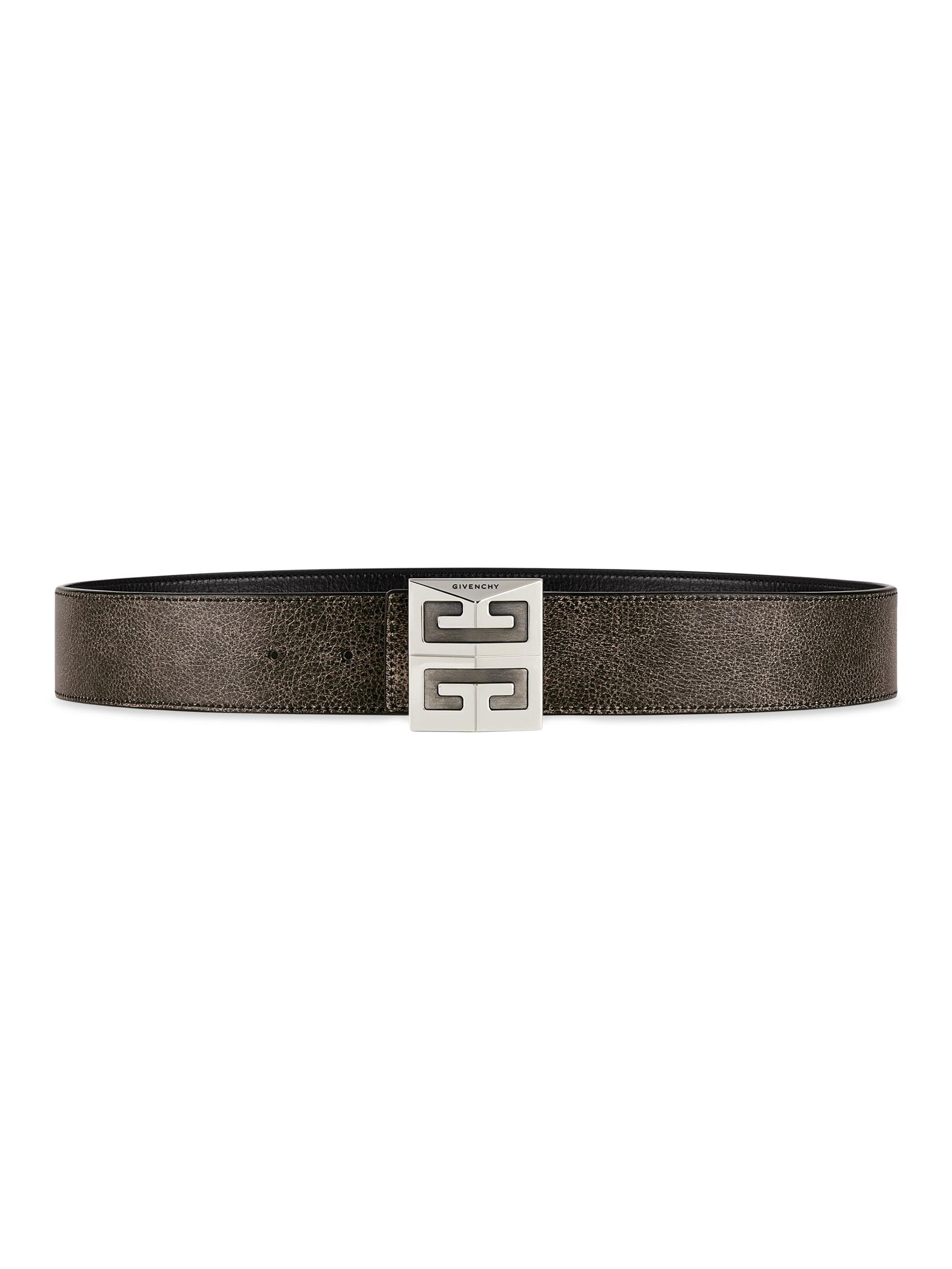 Givenchy Men's 4G Reversible Belt in Leather - Black Grey Multi
