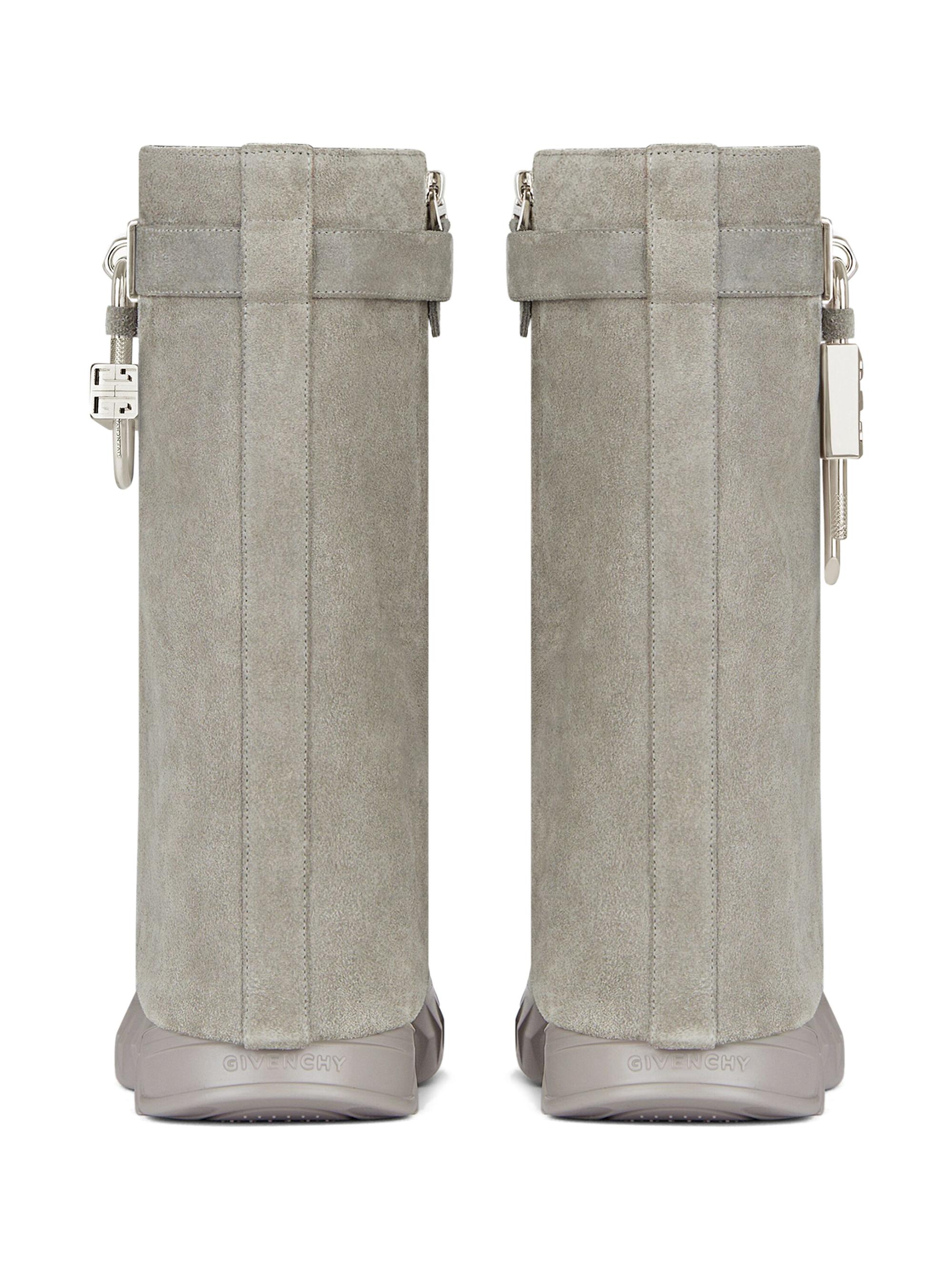 Givenchy Shark Lock Biker Ankle Boots In Suede | Saks Fifth Avenue