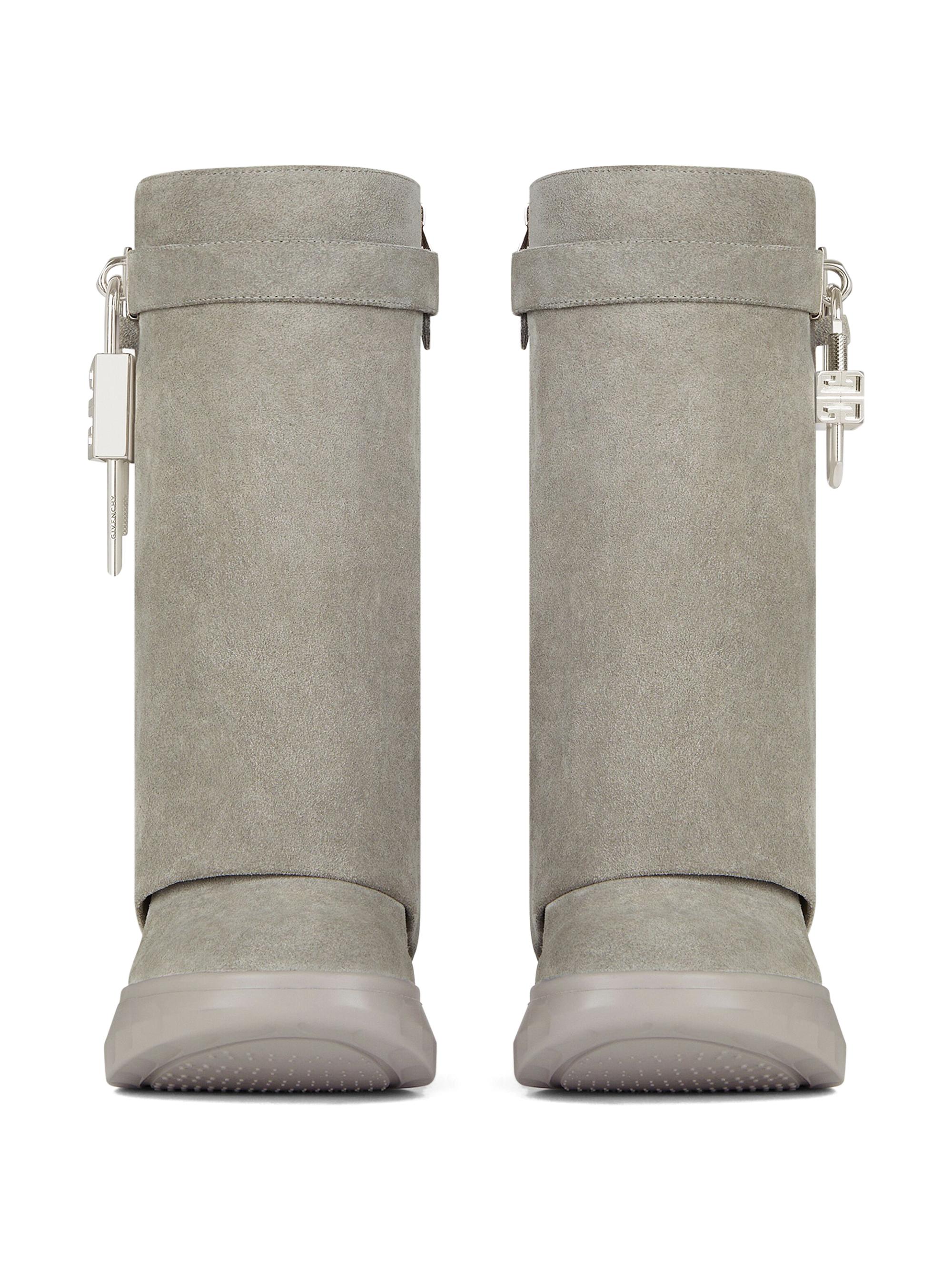 Givenchy Shark Lock Biker Ankle Boots In Suede | Saks Fifth Avenue
