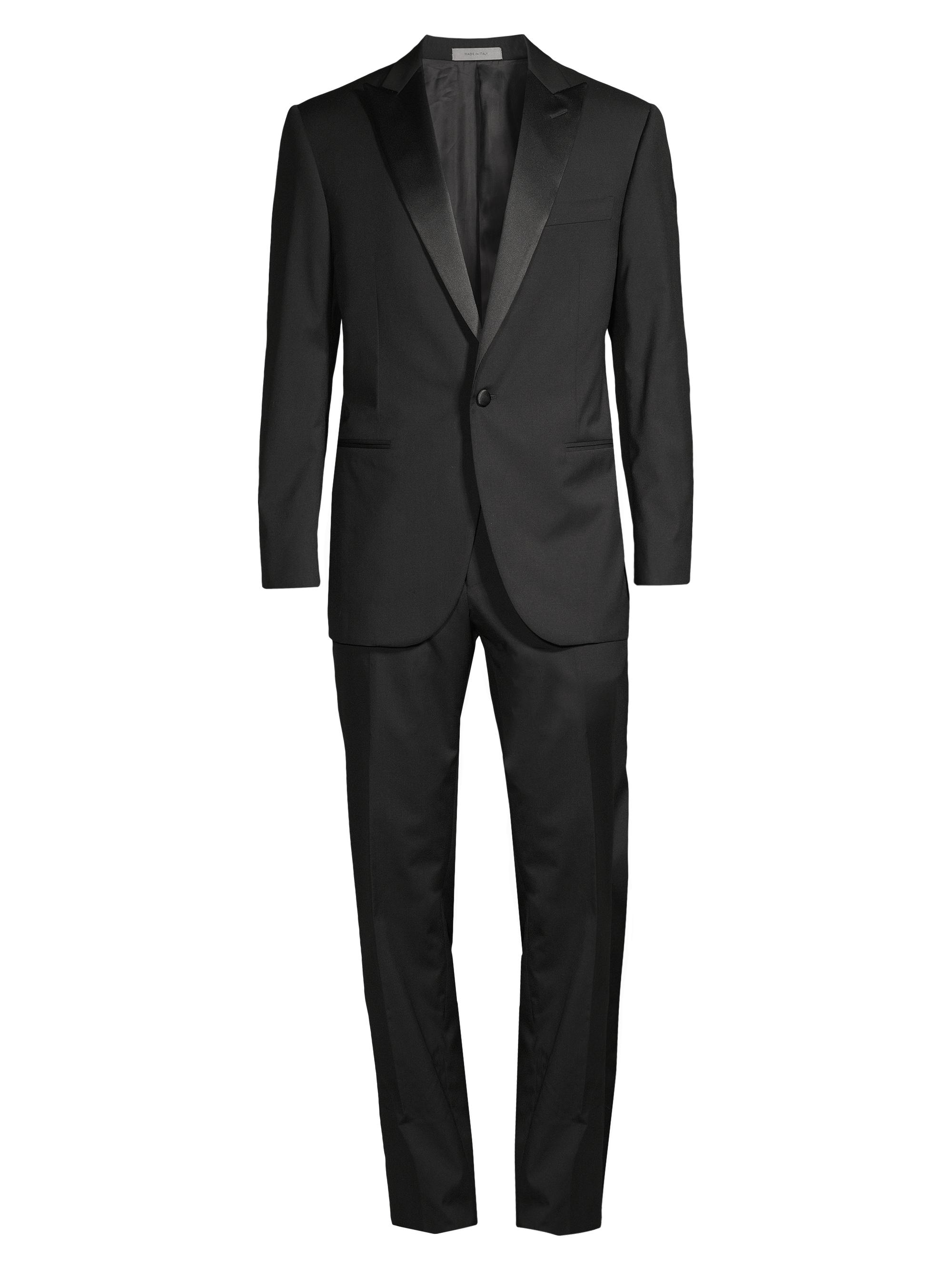 Corneliani Men's Wool One-Button Tuxedo - Black