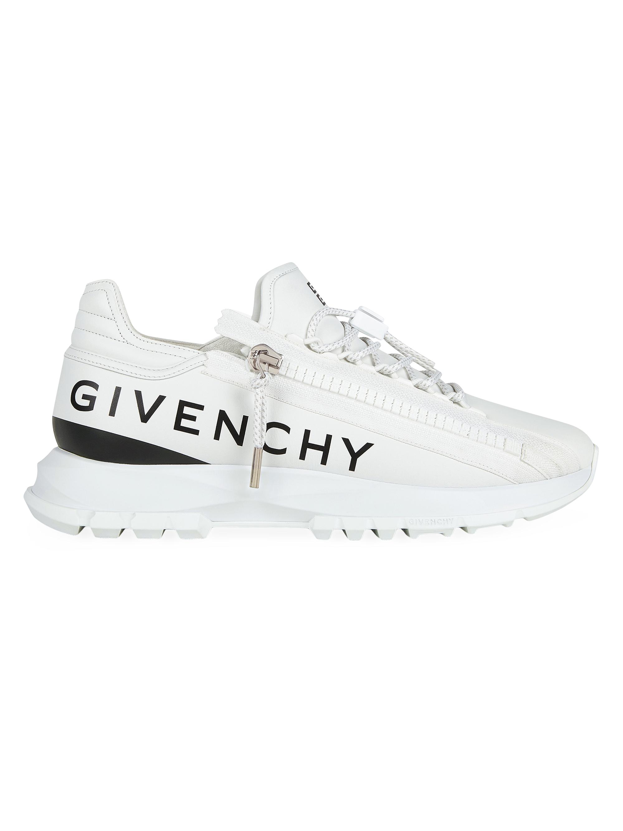 Givenchy Men's Spectre Runner Sneakers in Leather with Zip - White