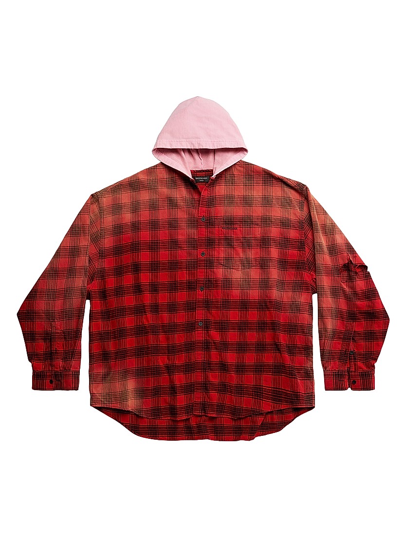 Shop Balenciaga Oversized Hooded Shirt | Saks Fifth Avenue Shop Balenciaga Oversized Hooded Shirt | Saks Fifth Avenue