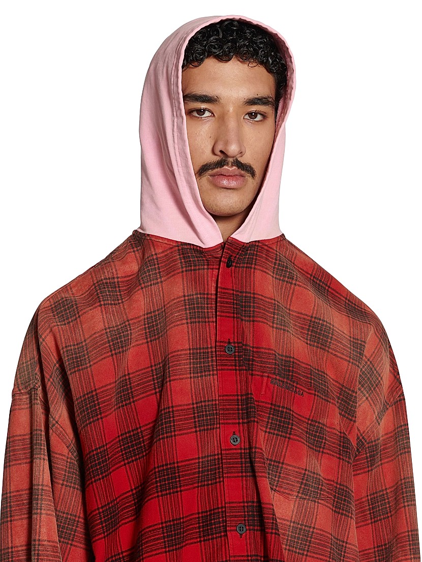 Shop Balenciaga Oversized Hooded Shirt | Saks Fifth Avenue Shop Balenciaga Oversized Hooded Shirt | Saks Fifth Avenue