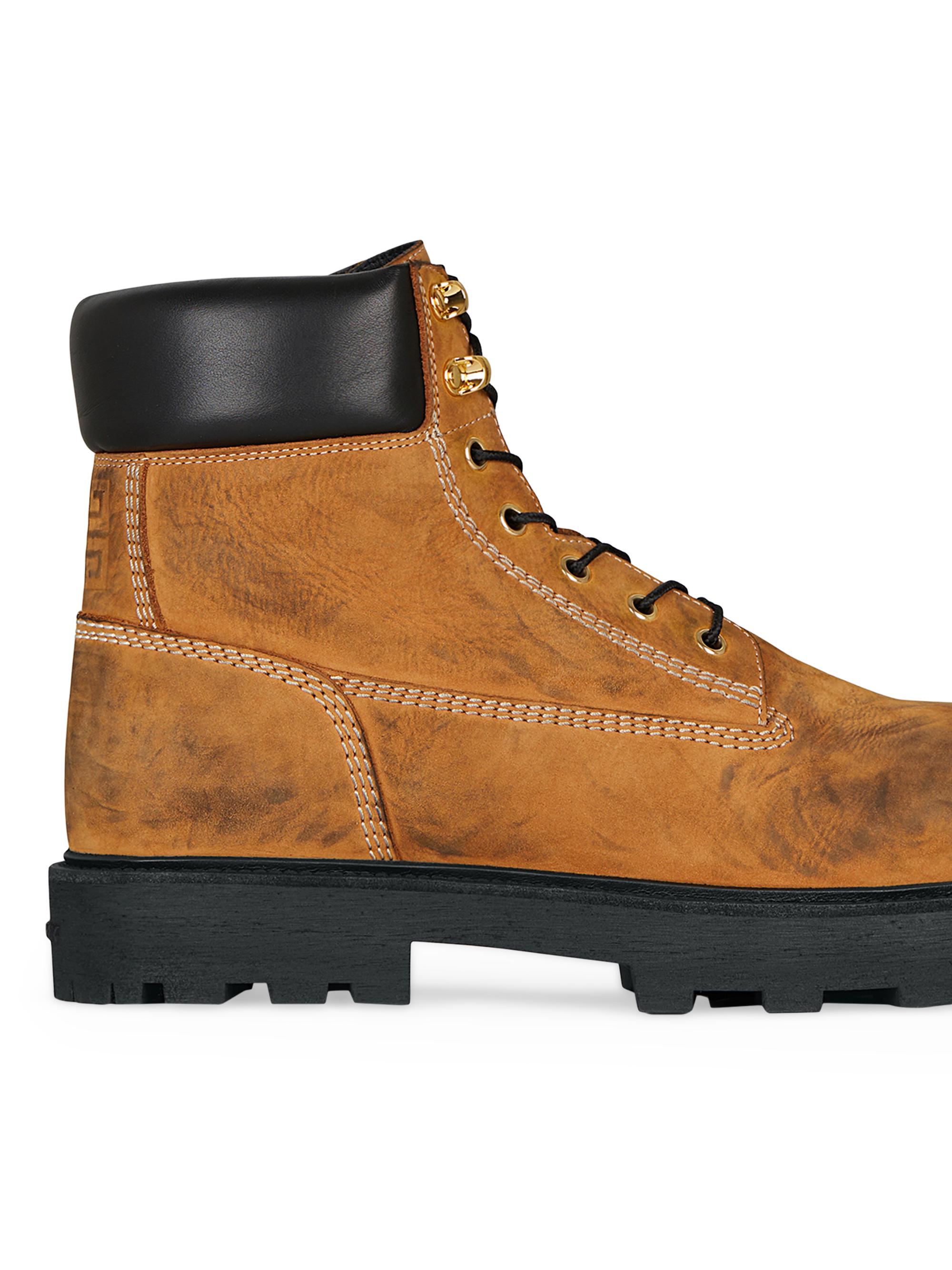 Givenchy Show Ankle Workboots in Nubuck with Used Effect | Saks