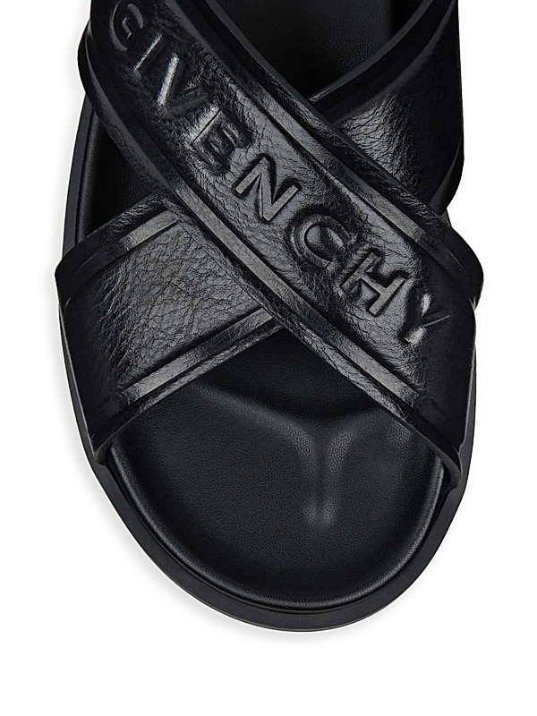 Shop Givenchy G Plage Flat Sandals with Crossed Straps in Shop Givenchy G Plage Flat Sandals with Crossed Straps in