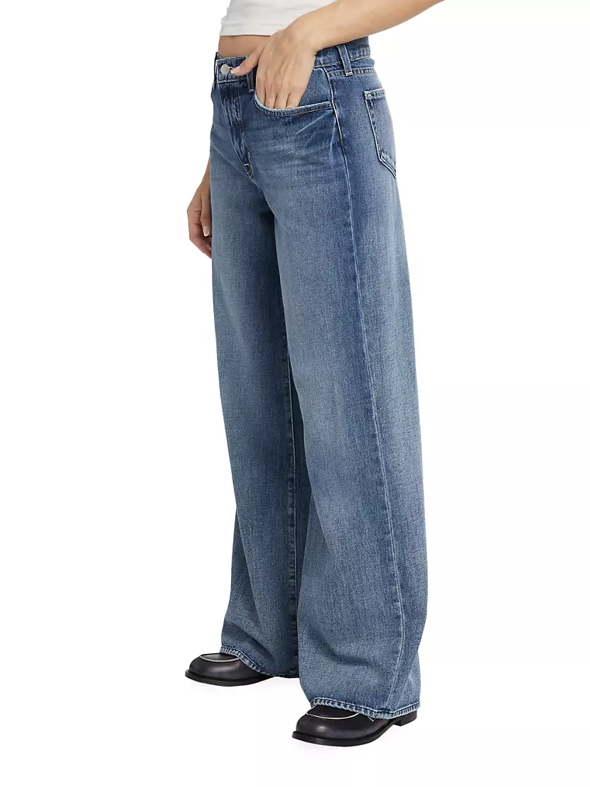 Hoss Intropia Tessa Wide Jeans Com Bolsos Beige