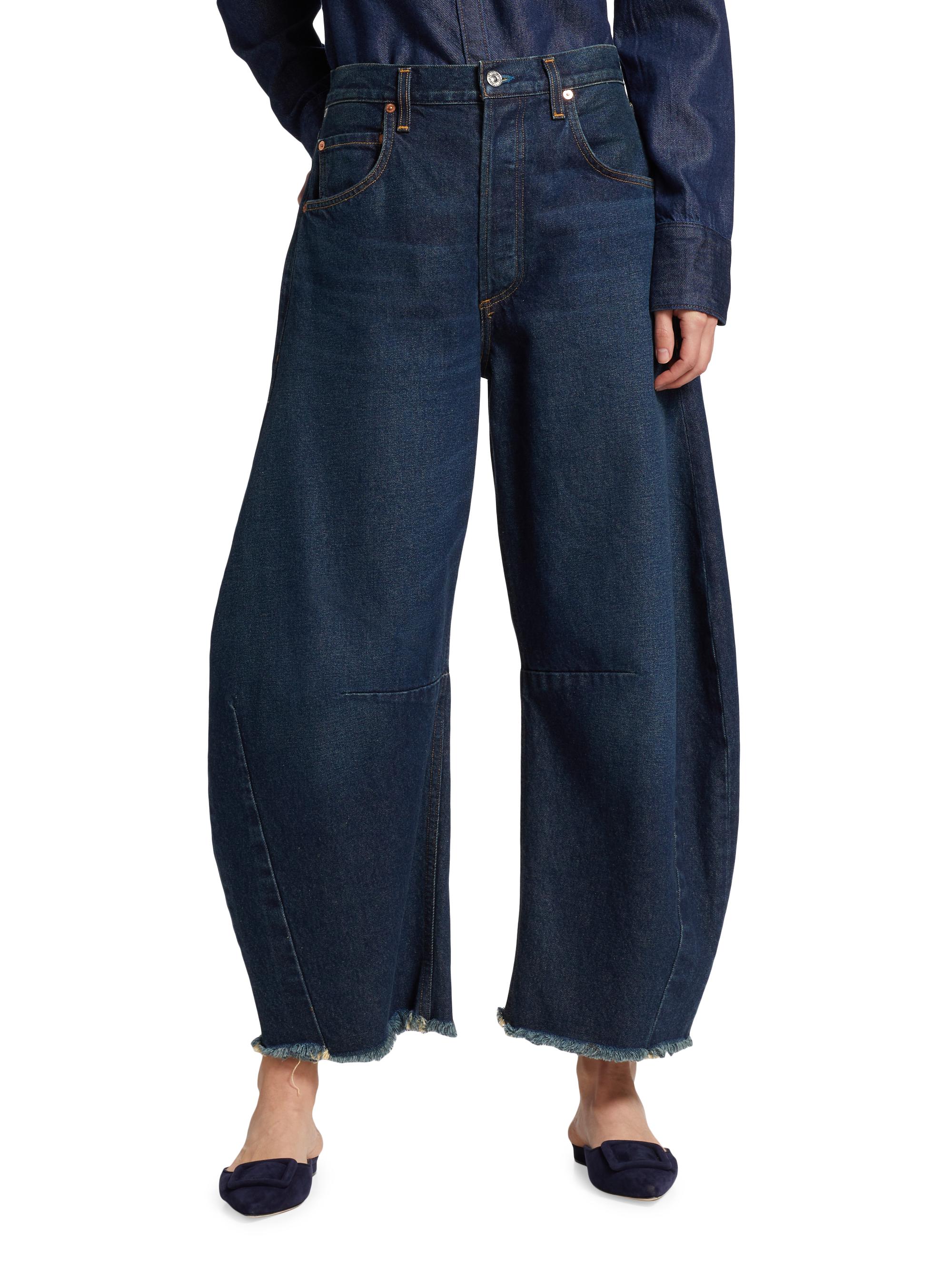 Citizens of Humanity Horseshoe Wide-Leg Frayed Jeans | Saks