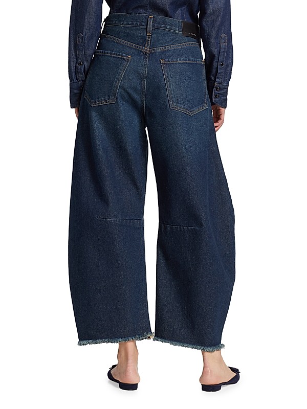 Shop Citizens of Humanity Horseshoe Wide-Leg Frayed Jeans Shop Citizens of Humanity Horseshoe Wide-Leg Frayed Jeans