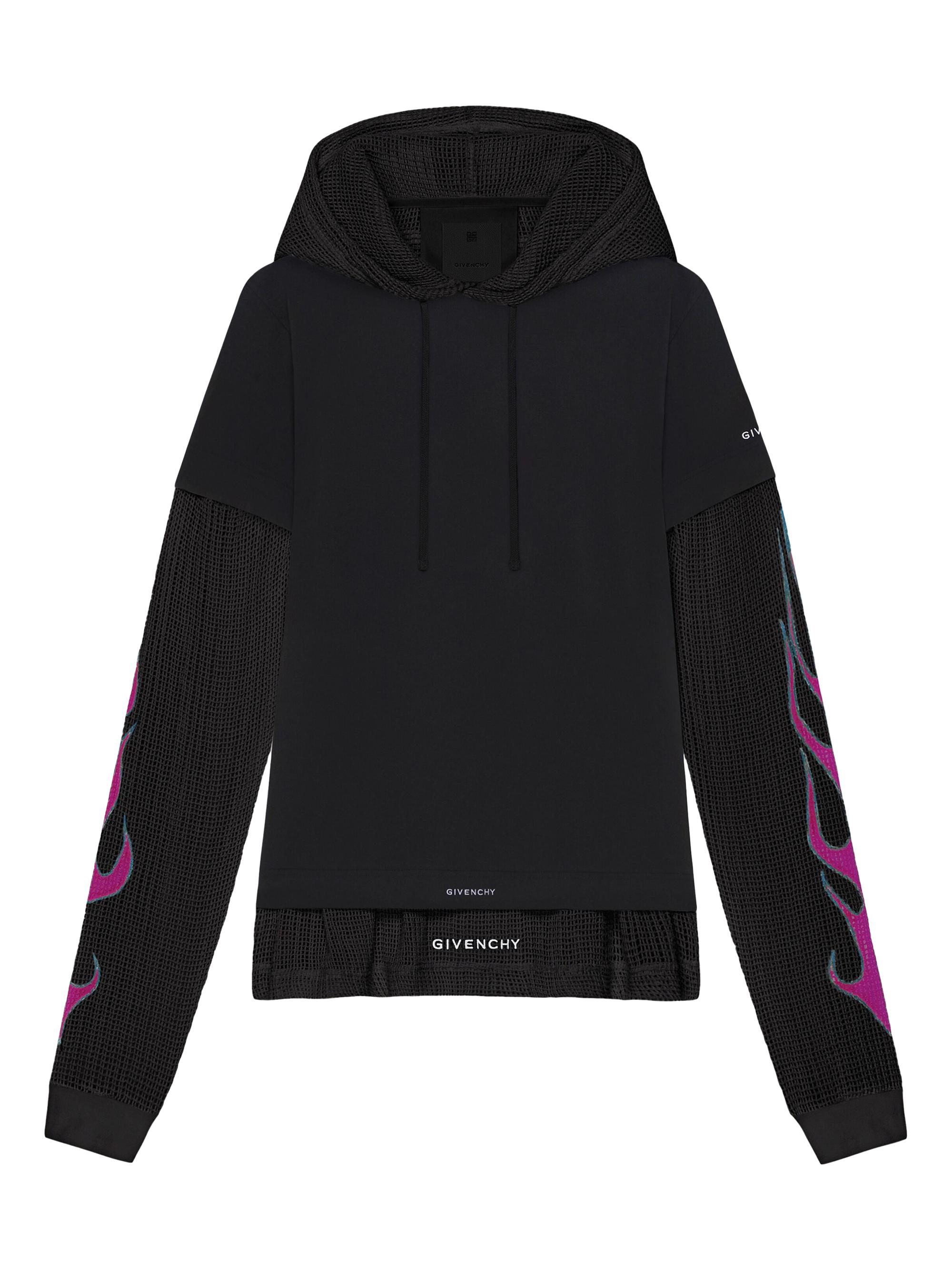 Givenchy Overlapped Hooded T-Shirt In Cotton And Mesh | Saks Fifth