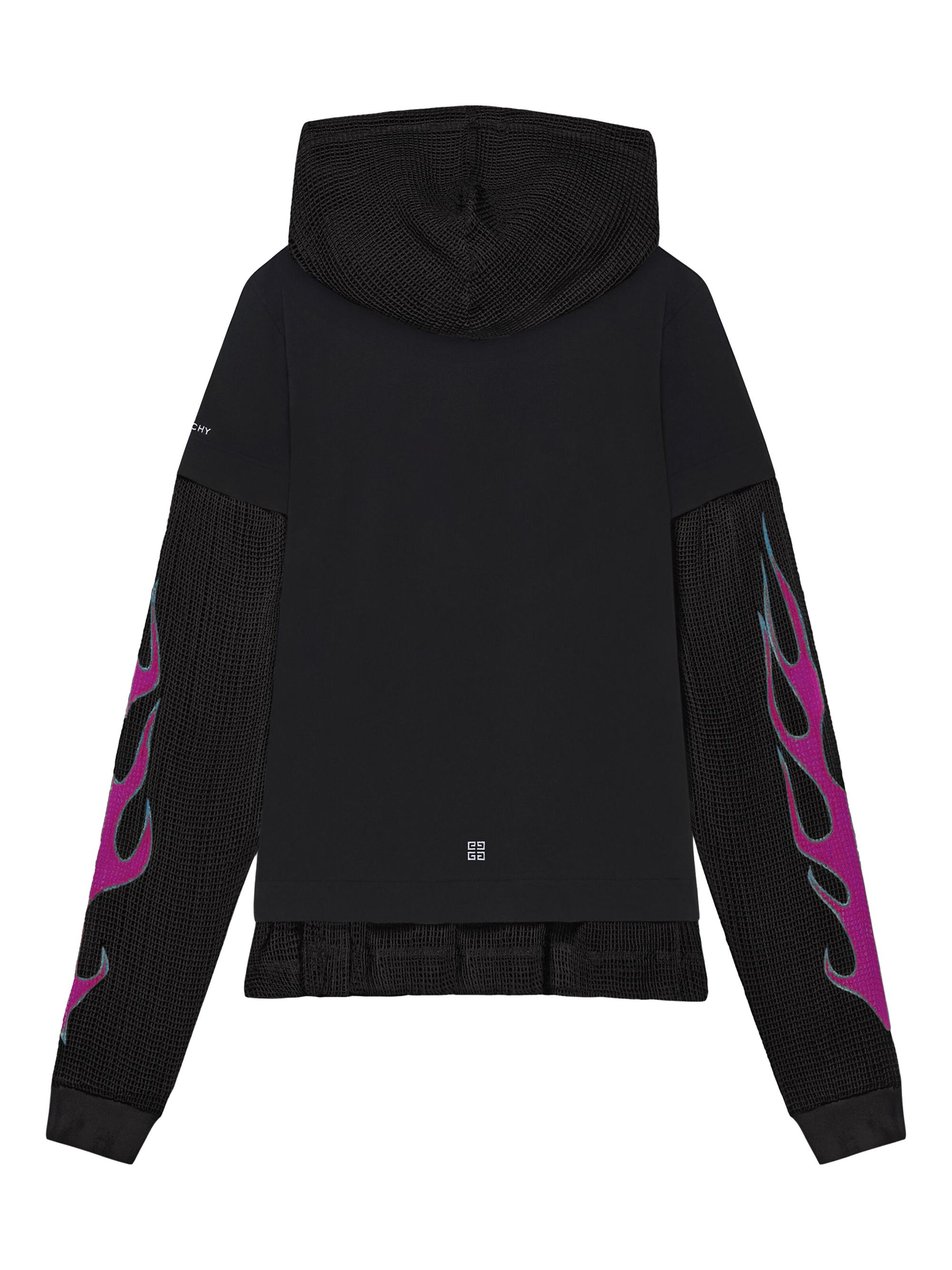 Givenchy Overlapped Hooded T-Shirt In Cotton And Mesh | Saks Fifth