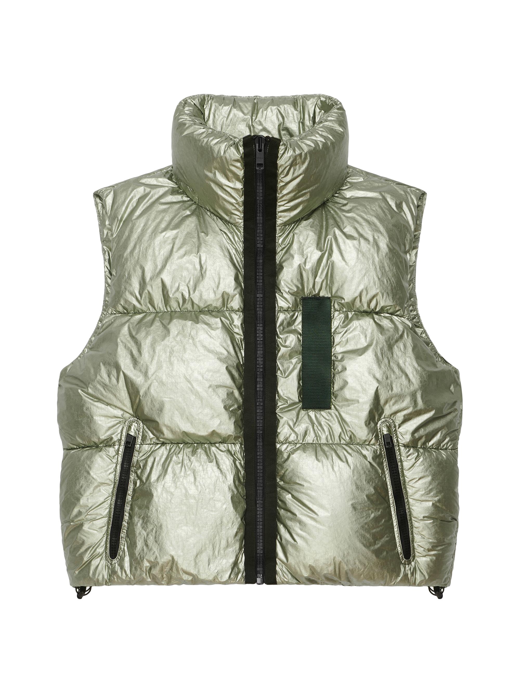 Givenchy Men's Laminated Sleeveless Puffer Vest - Green Forest