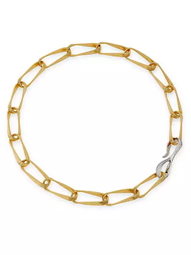 Saks Fifth Avenue 14K Yellow Gold Heart Dangle Long Link Bracelet Gold