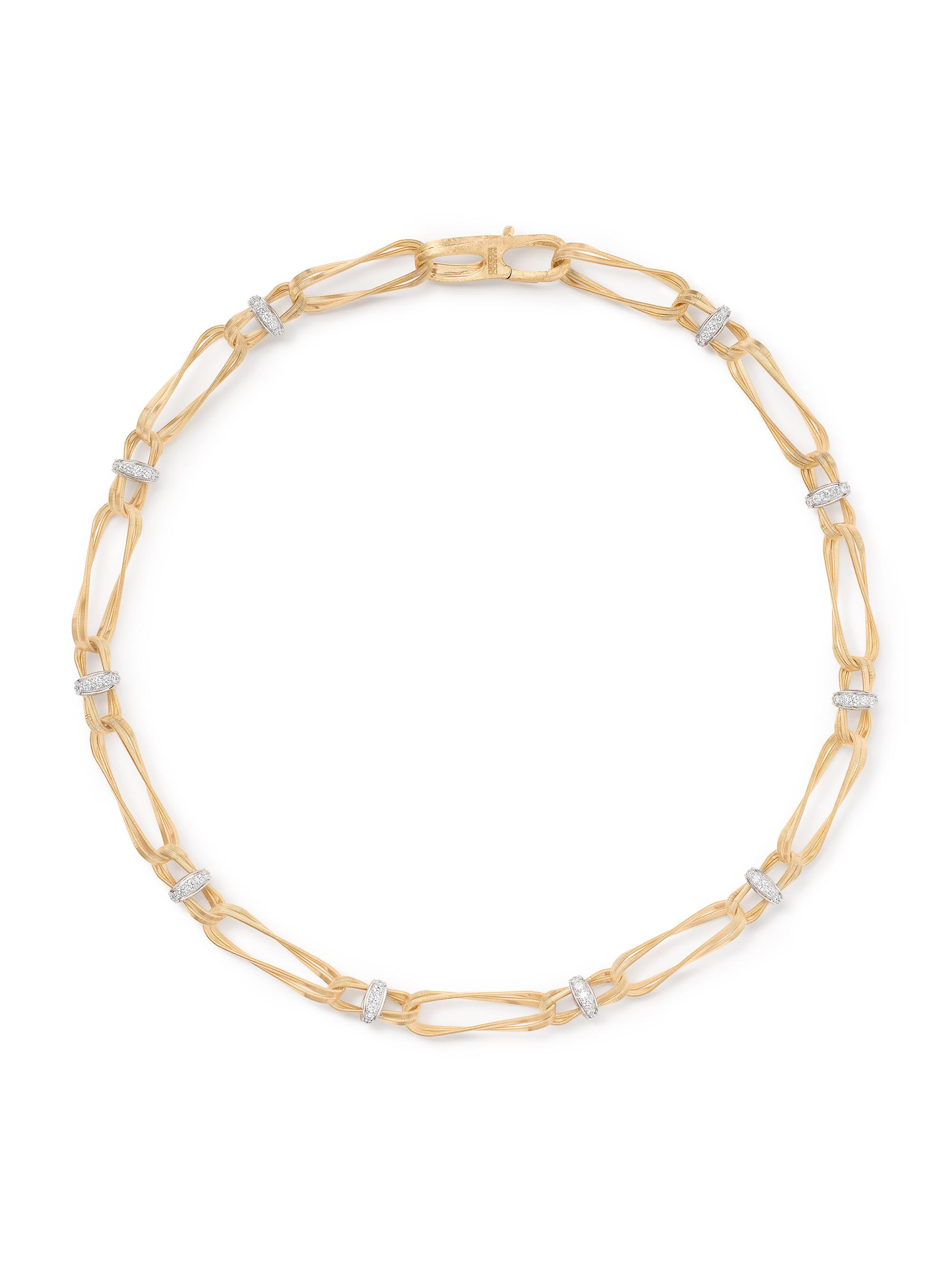 Marco Bicego Women's Marrakech Onde Two-Tone 18K Gold & 2.34 TCW Diamond Double-Link Chain Necklace - Yellow Gold