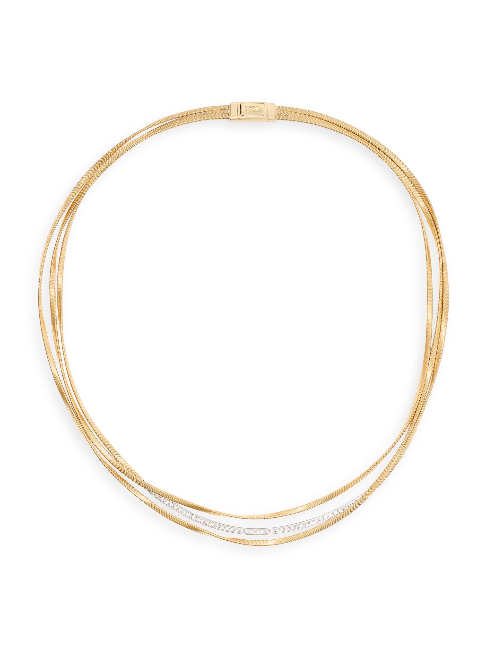 Marco Bicego Women's Marrakech Two-Tone 18K Gold & 0.3 TCW Diamond Triple-Layered Necklace - Yellow Gold