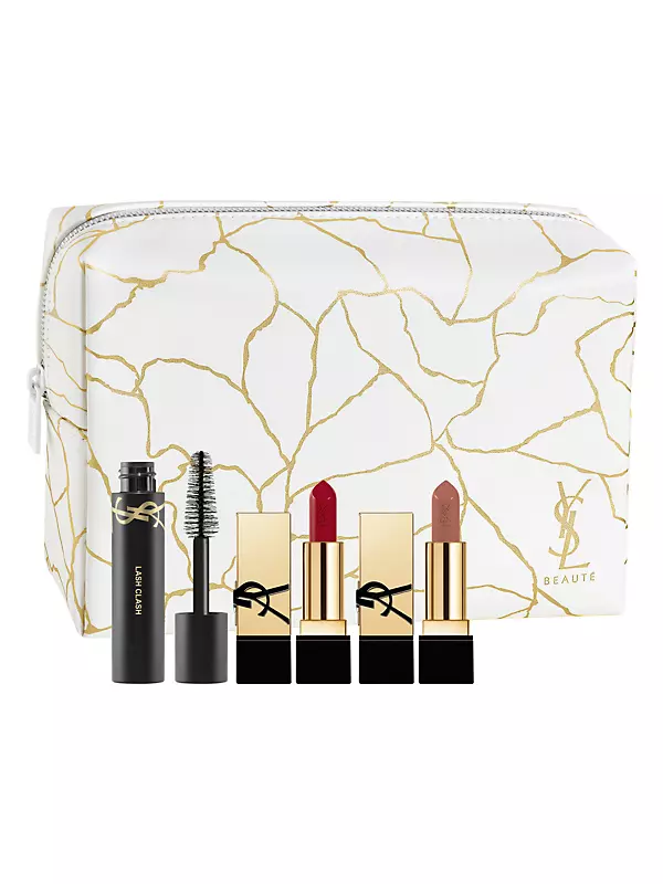 Chanel Beaute Clutch Travel Pouch Lipstick Case Black Glossy Mirror Jewelry  box