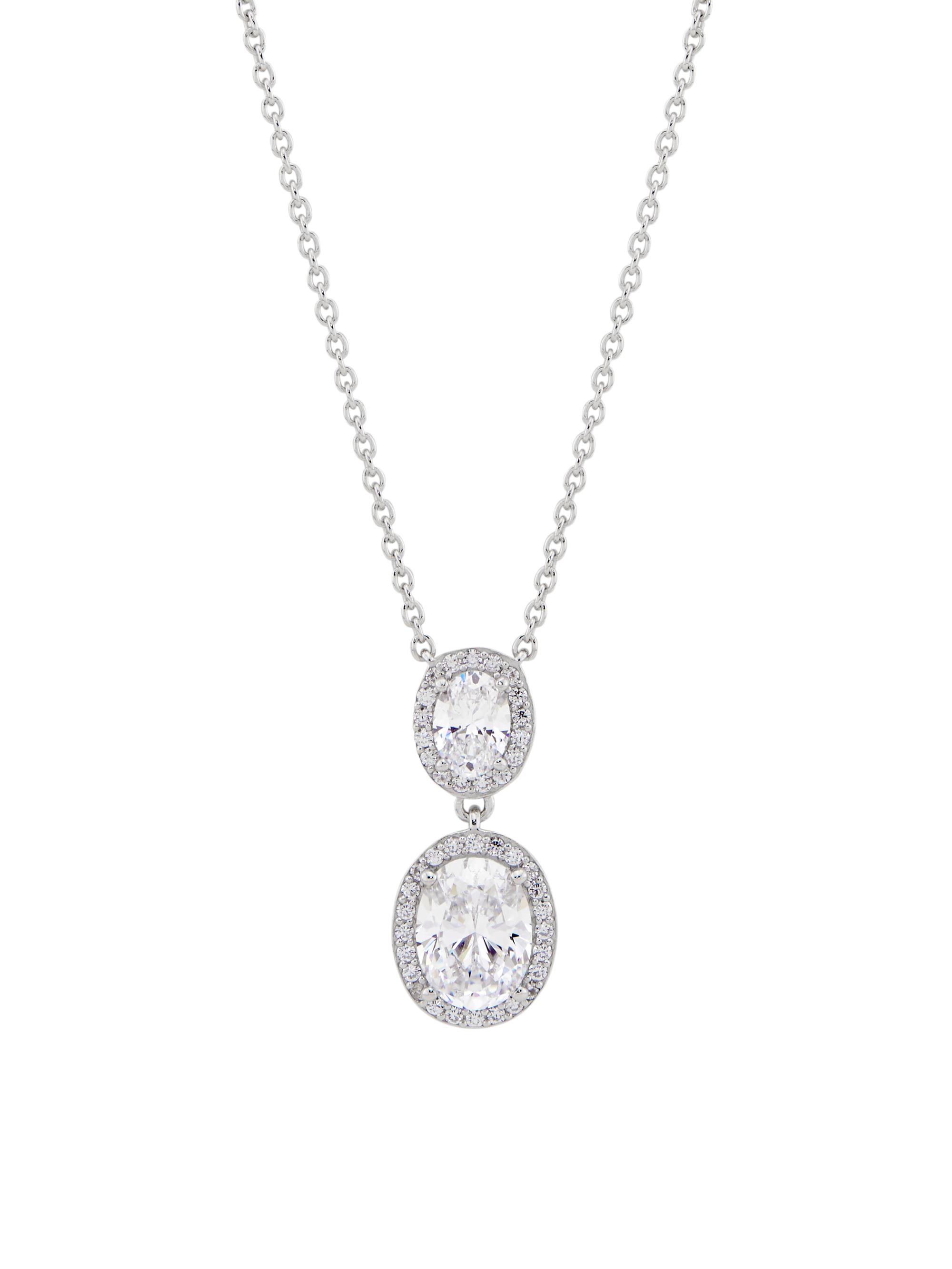 Adriana Orsini Women's Modern Love Rhodium-Plated & Cubic Zirconia Halo Pendant Necklace - Silver