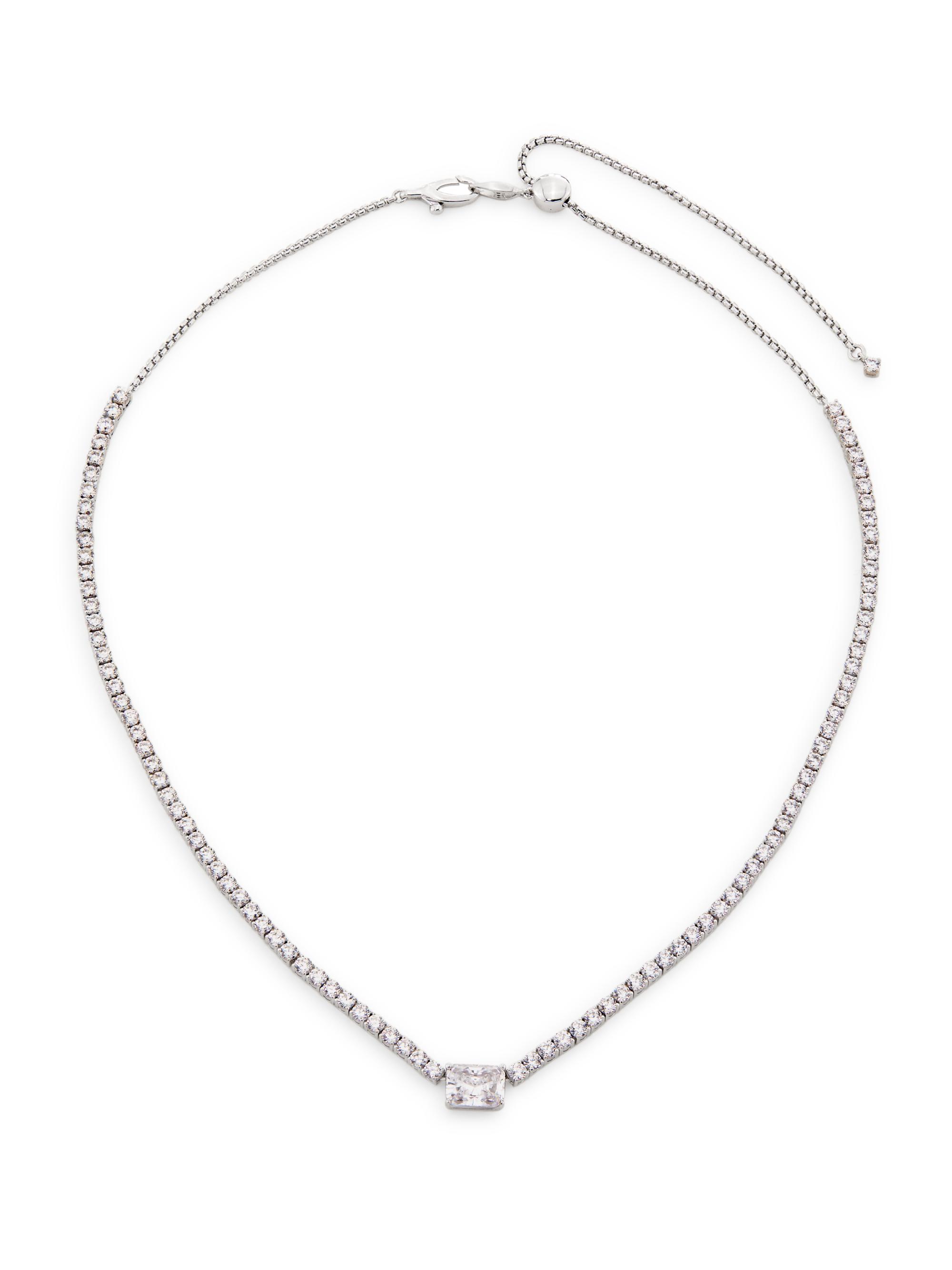 Adriana Orsini Women's Tennis Sterling Silver & Cubic Zirconia Necklace - Silver