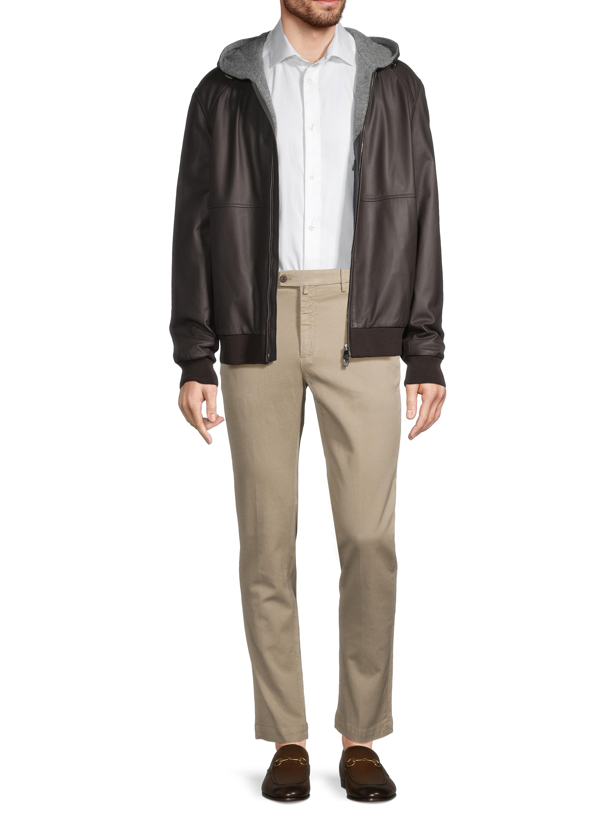 Shop Corneliani Leather Hooded Bomber Jacket Saks Fifth Avenue