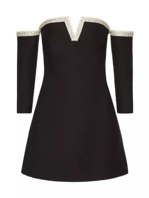 Valentino Black Embroidered Minidress