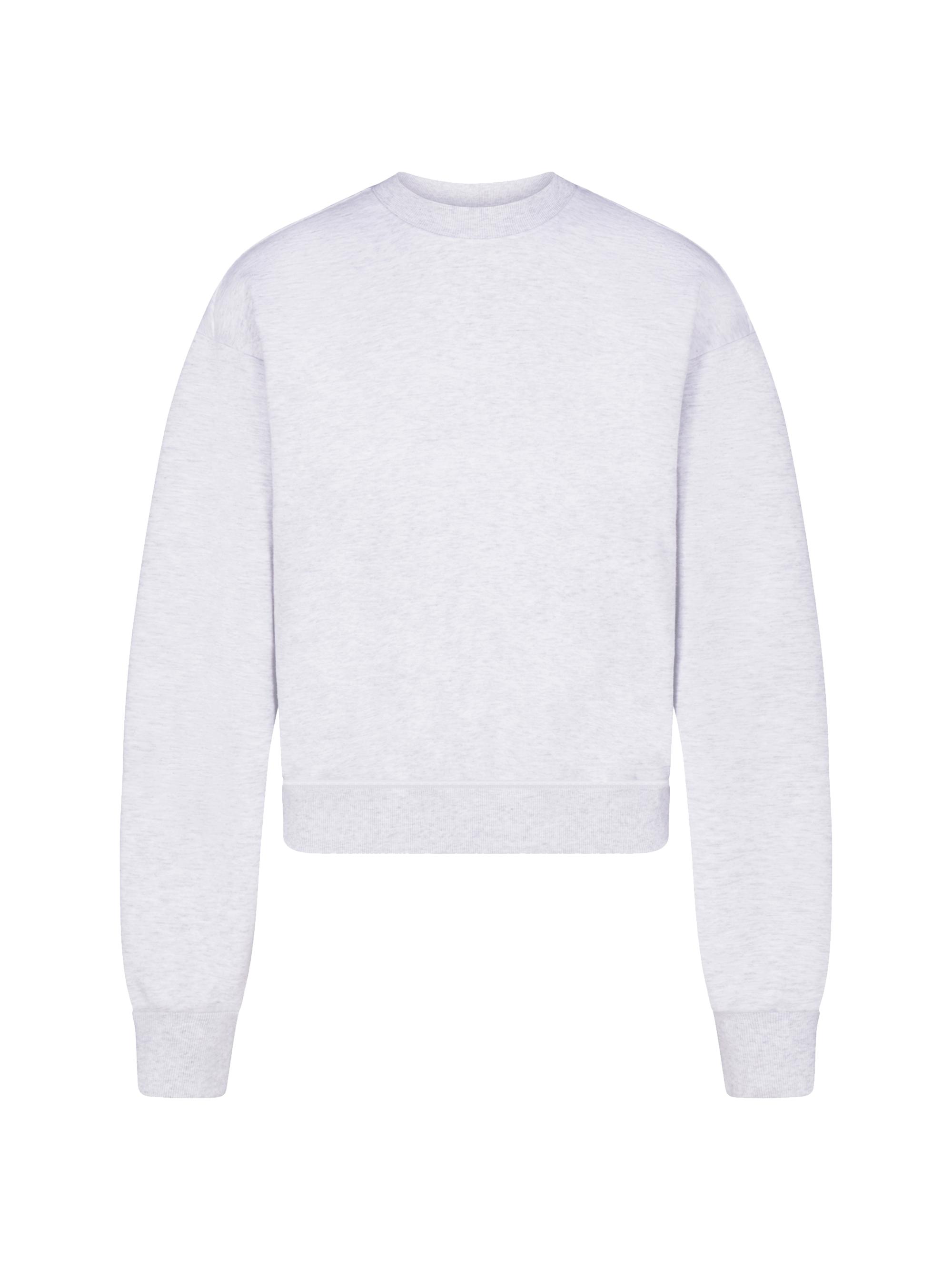 SKIMS Women's Cotton Fleece Classic Crewneck - Light Heather Grey