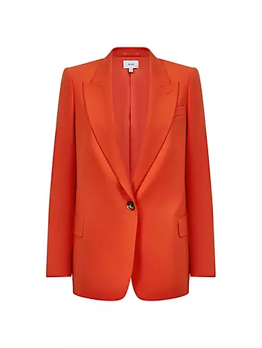 Reiss, Jackets & Coats, Reiss Gray Womens Pants Suit Austin Jacket Blazer  One Button Size 8