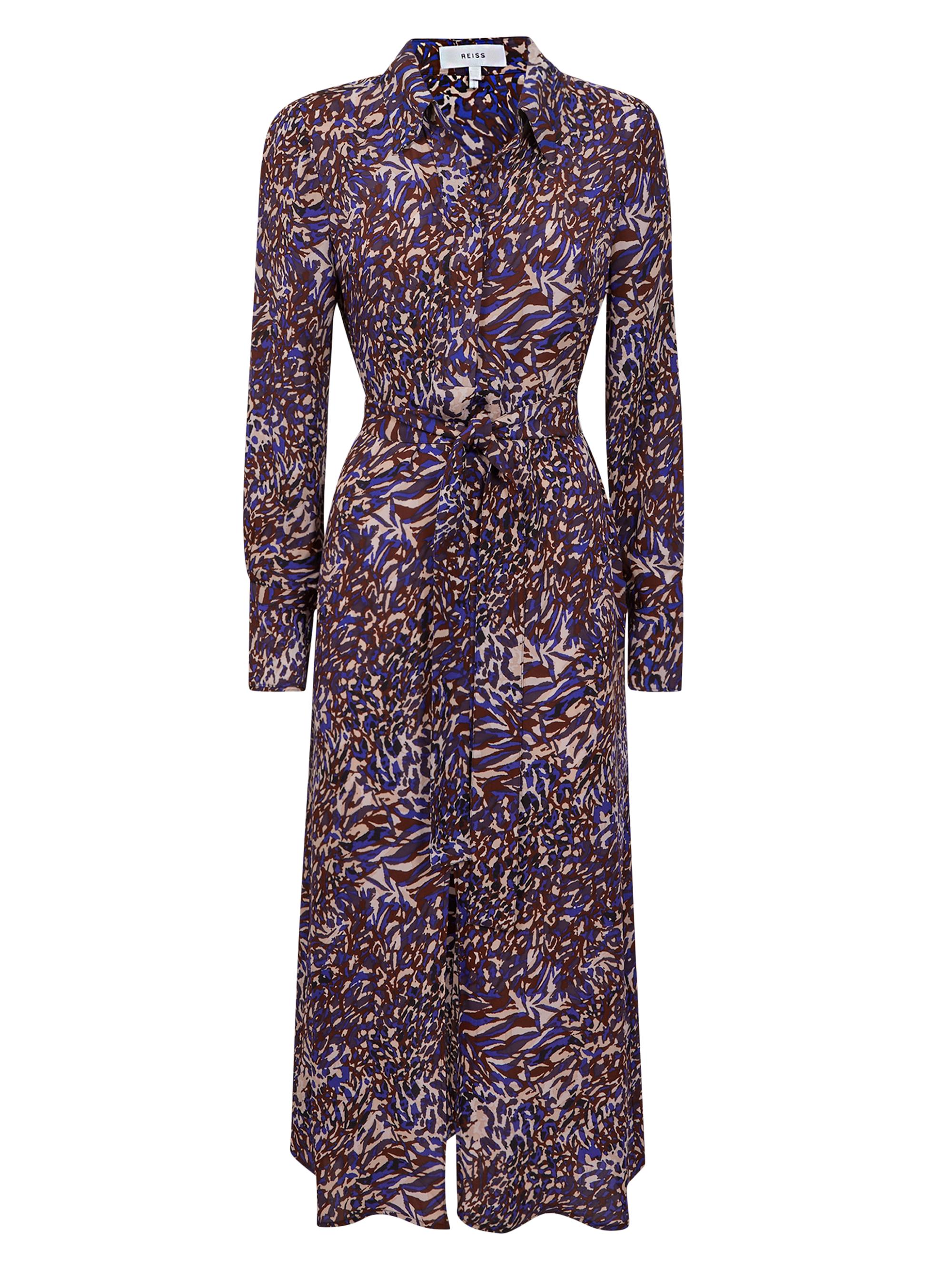 Reiss Women's Tabitha Belted Animal-Print Twist-Front Shirtdress