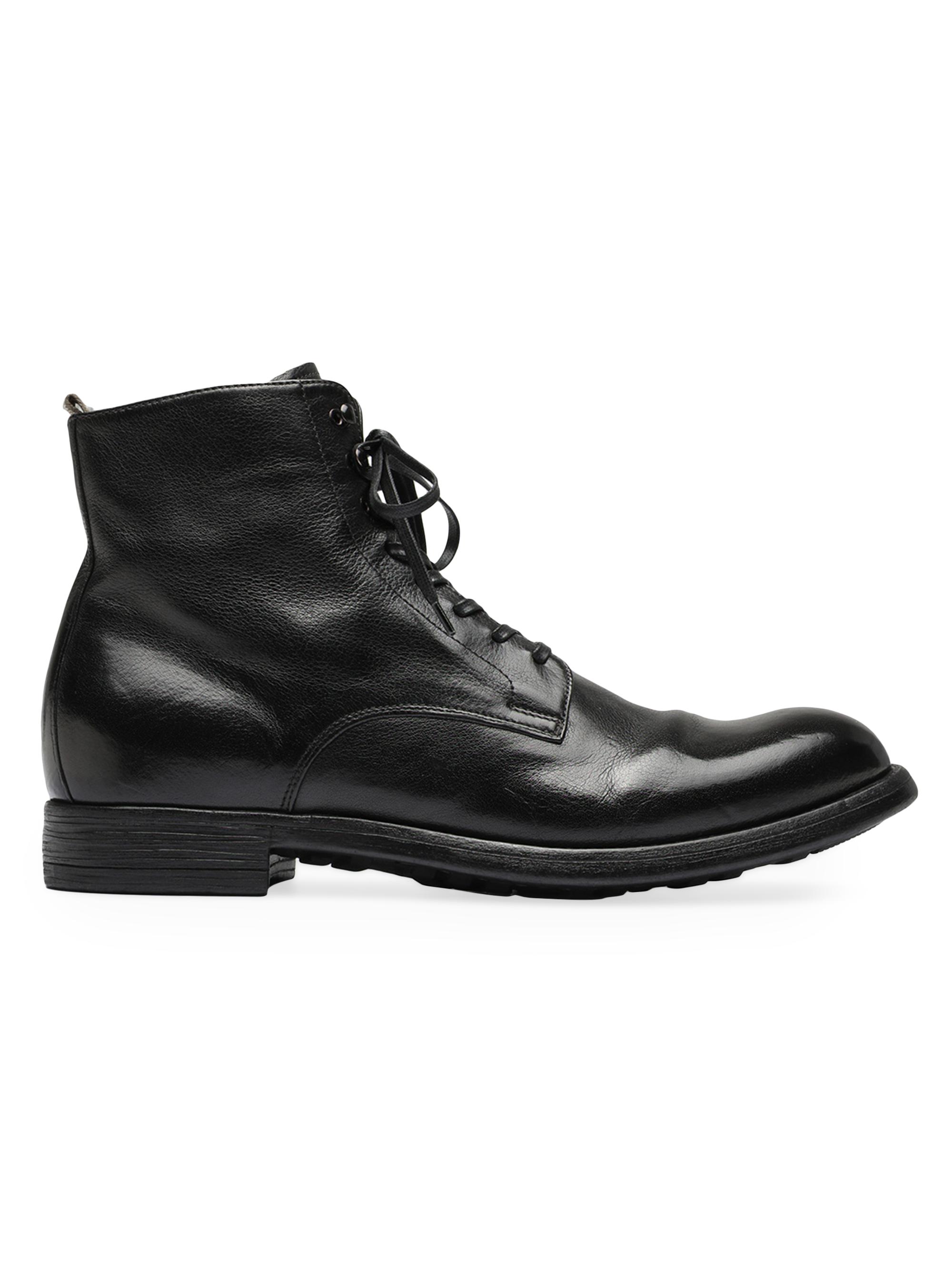 Officine Creative Men's Chronicle Leather Lace-Up Boot - Nero