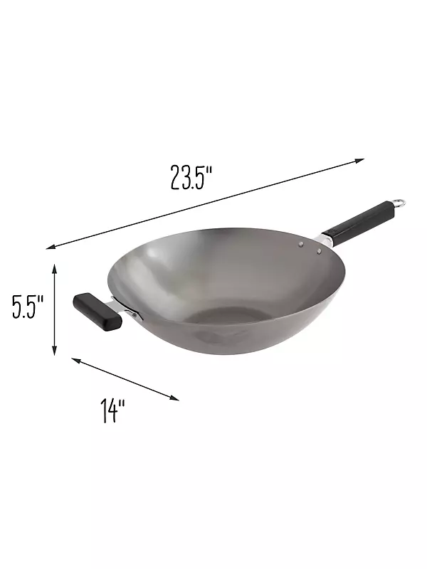  JOYCE CHEN Professional Series 14-Inch Cast Iron Wok with Maple  Handle: Home & Kitchen