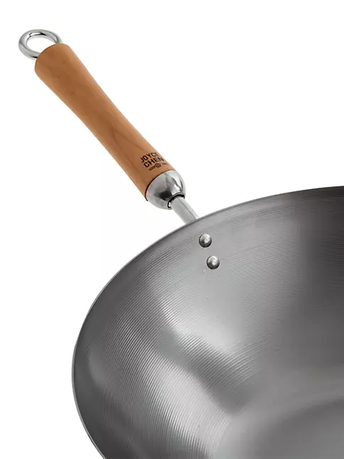 Joyce Chen Professional Series 14-Inch Carbon Steel Excalibur Nonstick Flat  Bottom Wok with Phenolic Handles — Las Cosas Kitchen Shoppe