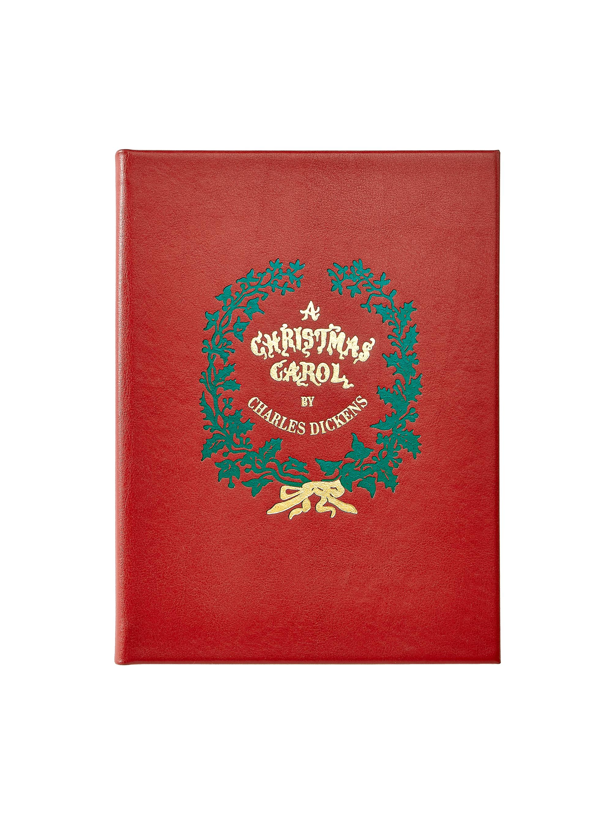 Graphic Image "A Christmas Carol" Leather-Bound Classic Book - Red