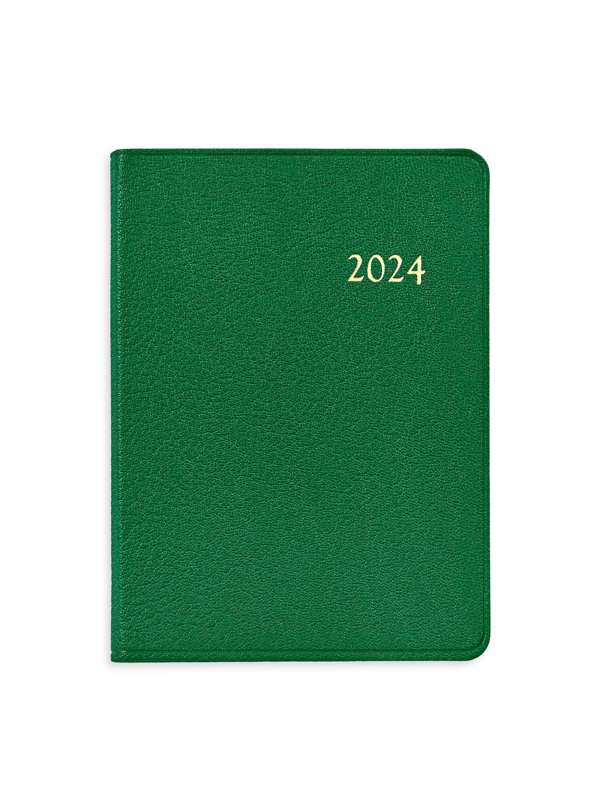 Graphic Image 2024 Leather Notebook - Kelly Green