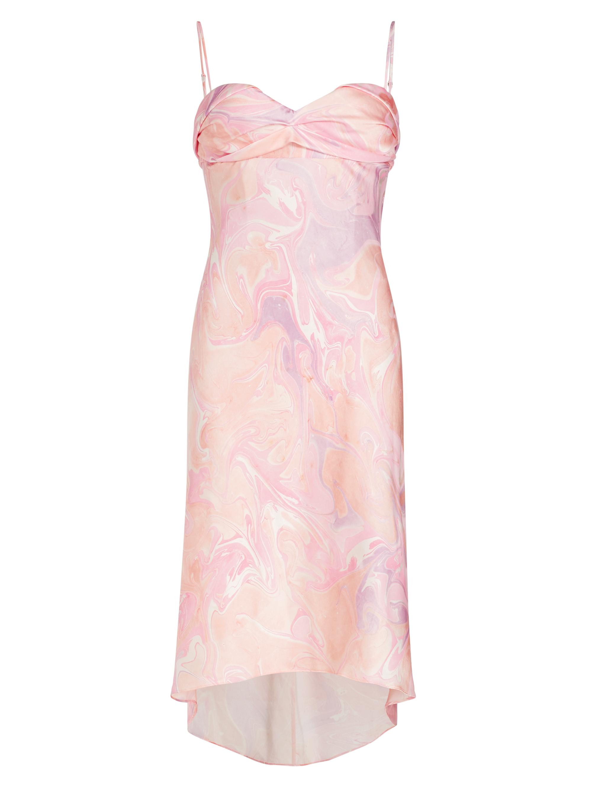 Alejandra Alonso Rojas Women's Draped Bustier Abstract Silk Midi-Dress - Pink Print
