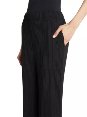 Shop Issey Miyake Hatching Pleats Straight-Leg Pants | Saks Fifth Avenue
