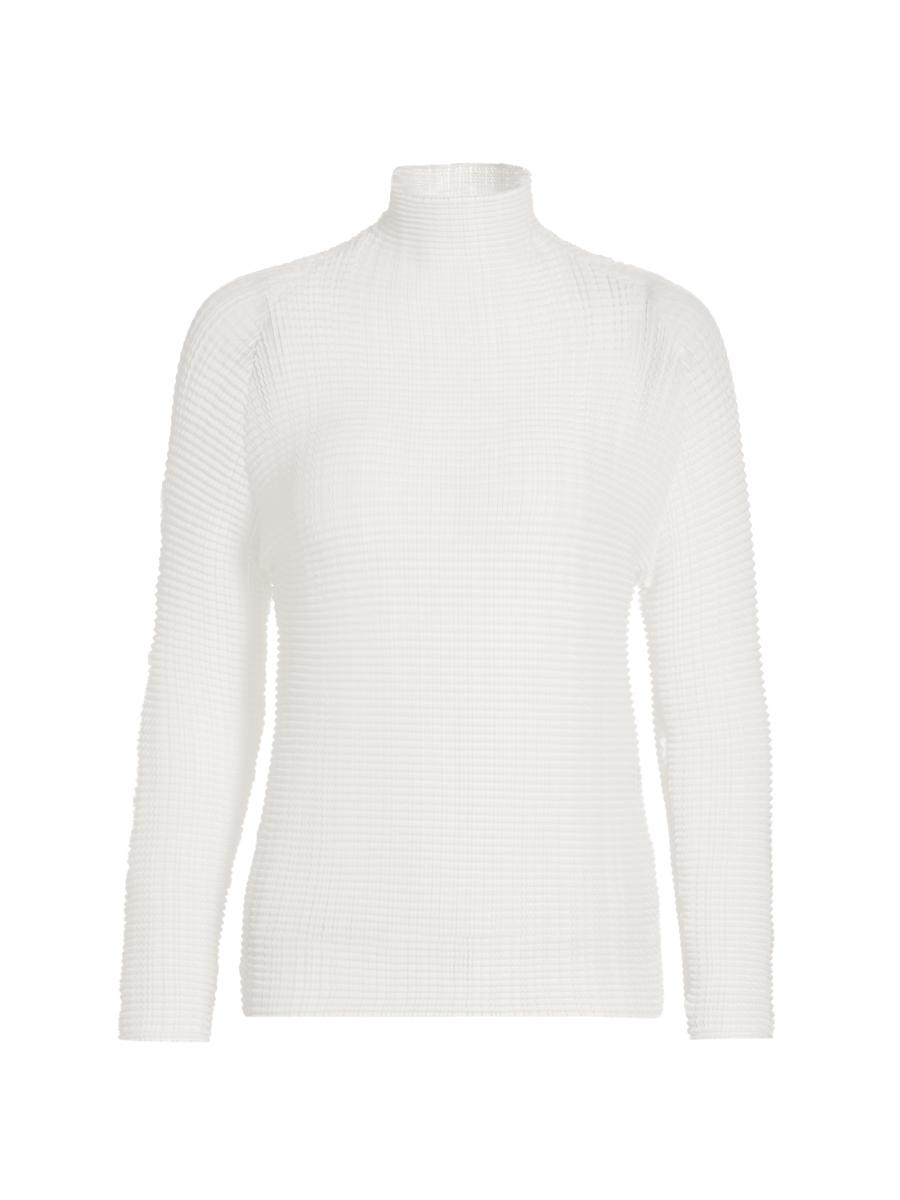 Tシャツ・カットソー ISSEY MIYAKE FW24 'Wooly Pleats' blouse (IM48FJ405 15) Issey Miyake Wooly Pleats Long-Sleeve Blouse | Saks Fifth Avenue