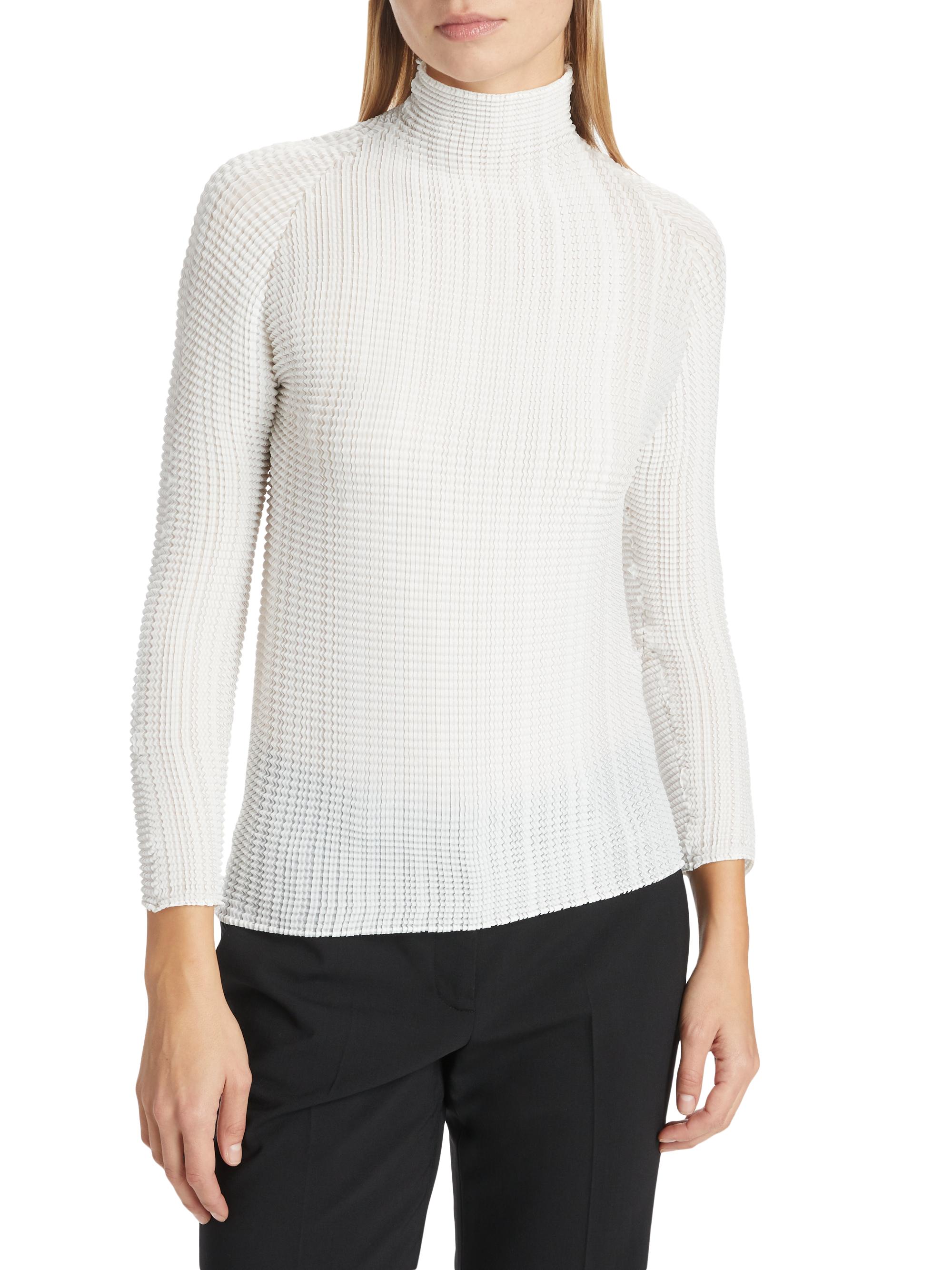 Issey Miyake Wooly Pleats Long-Sleeve Blouse | Saks Fifth Avenue