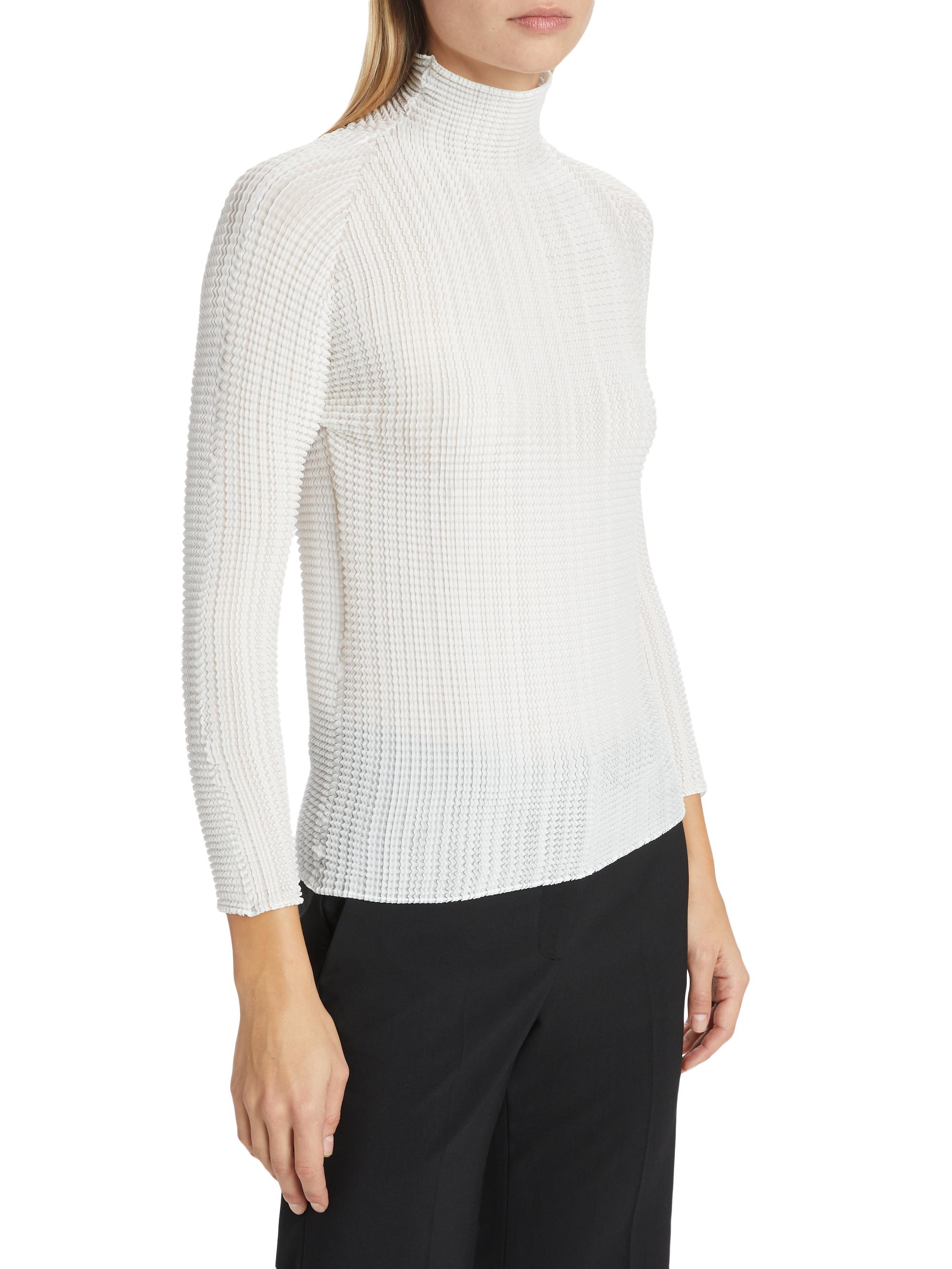 Issey Miyake Wooly Pleats Long-Sleeve Blouse | Saks Fifth Avenue