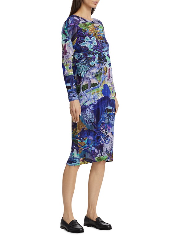 Shop Pleats Please Issey Miyake Aurora Jungle Print Dress Shop Pleats Please Issey Miyake Aurora Jungle Print Dress